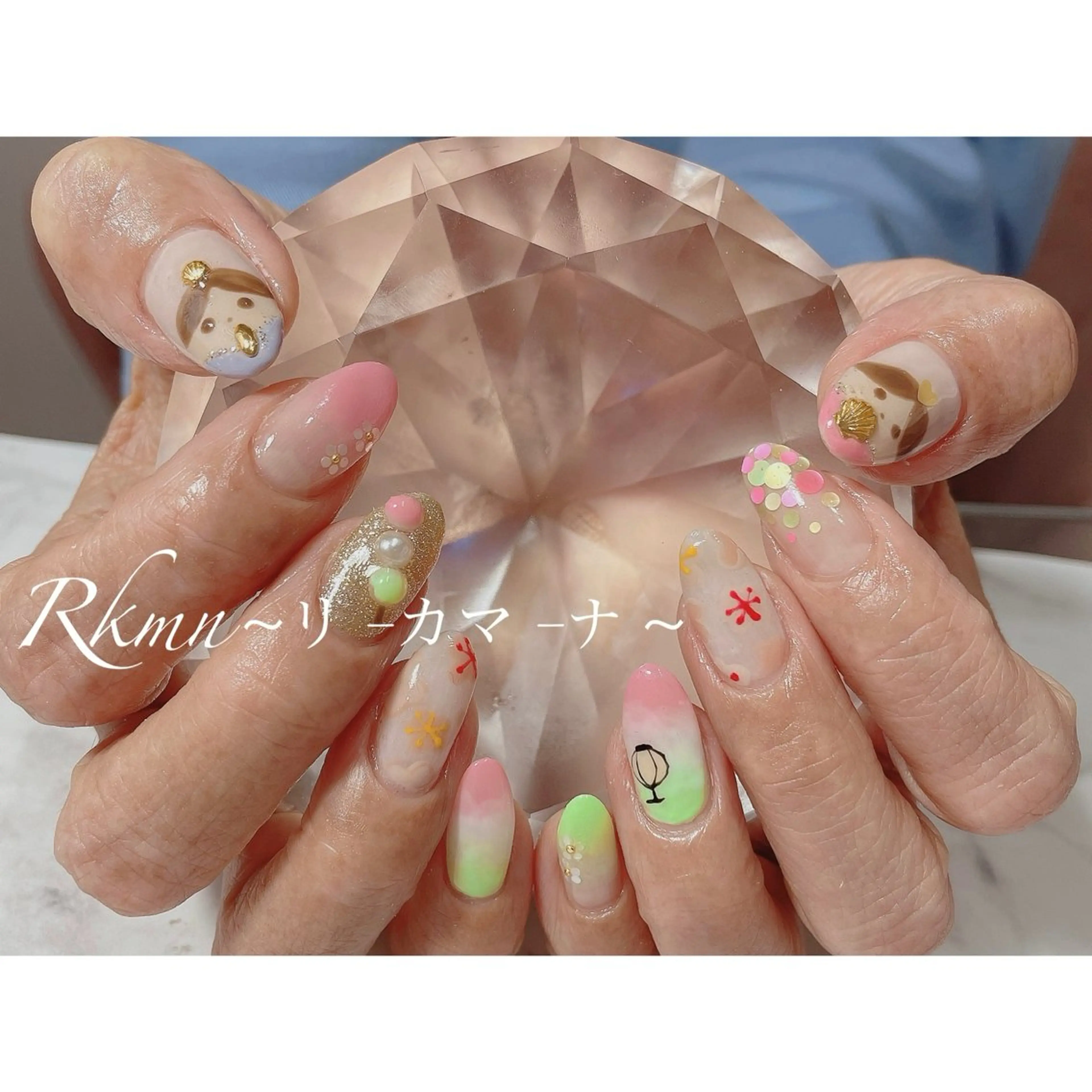 ネイル アートネイル 春ネイル ハンドネイル フットネイル ハンドケア Rkmn ~リ-カマ-ナ~のネイルデザイン