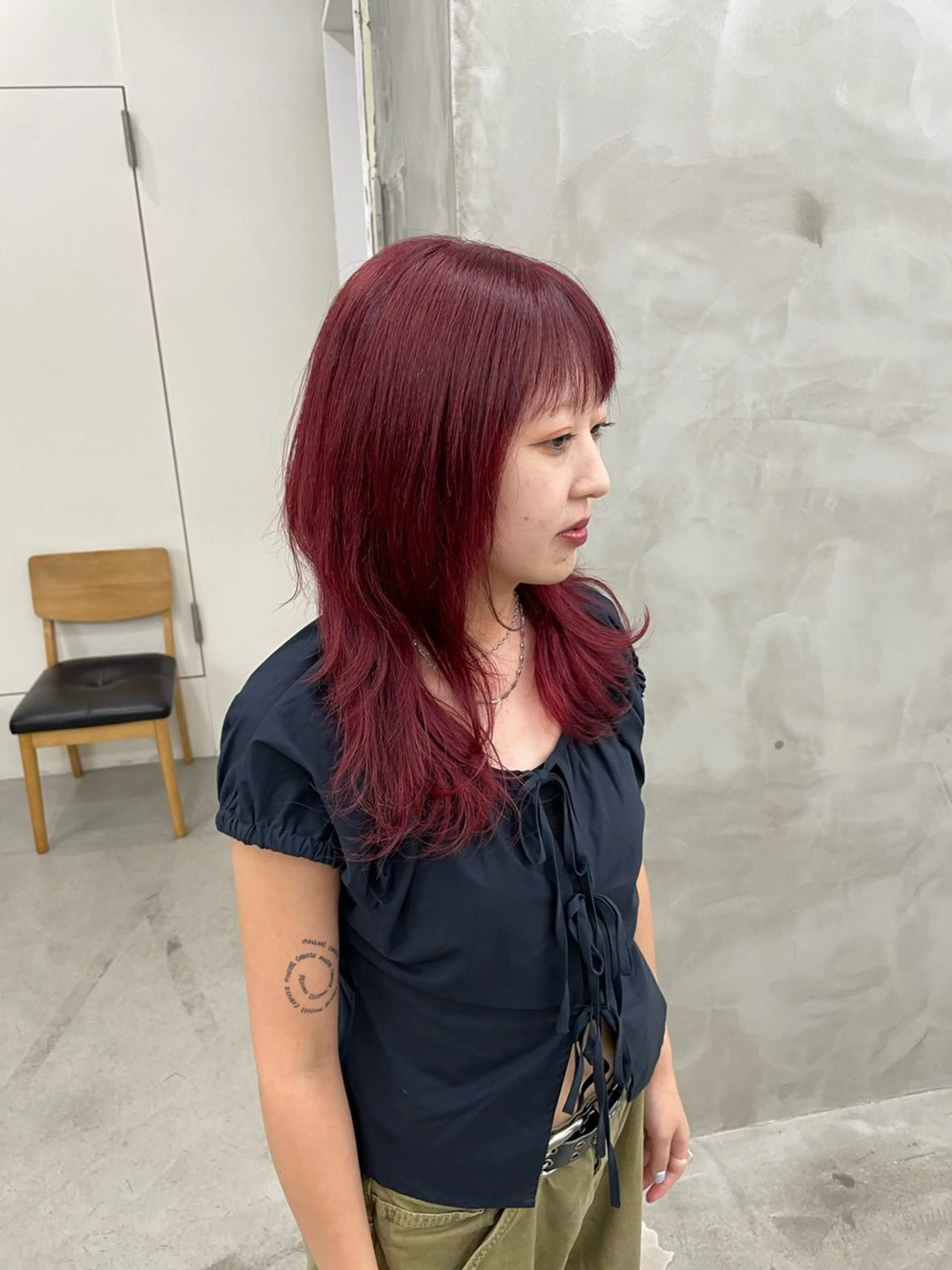 カラー レッドカラー ハイトーン/レイヤー 🌸さくらのヘアスタイル