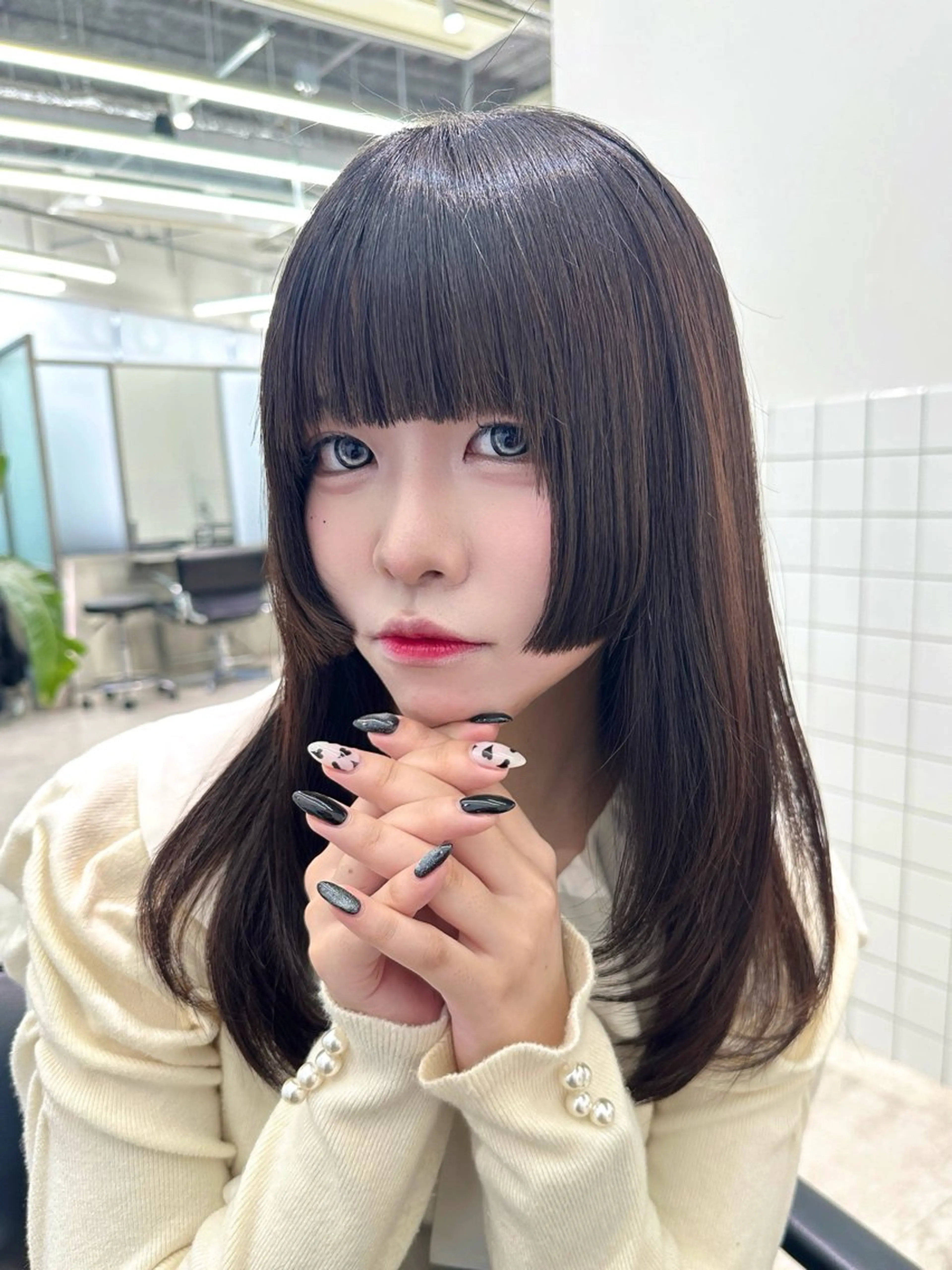 ミディアム ツヤ髪レイヤー/ 顔まわり/kokiのヘアスタイル