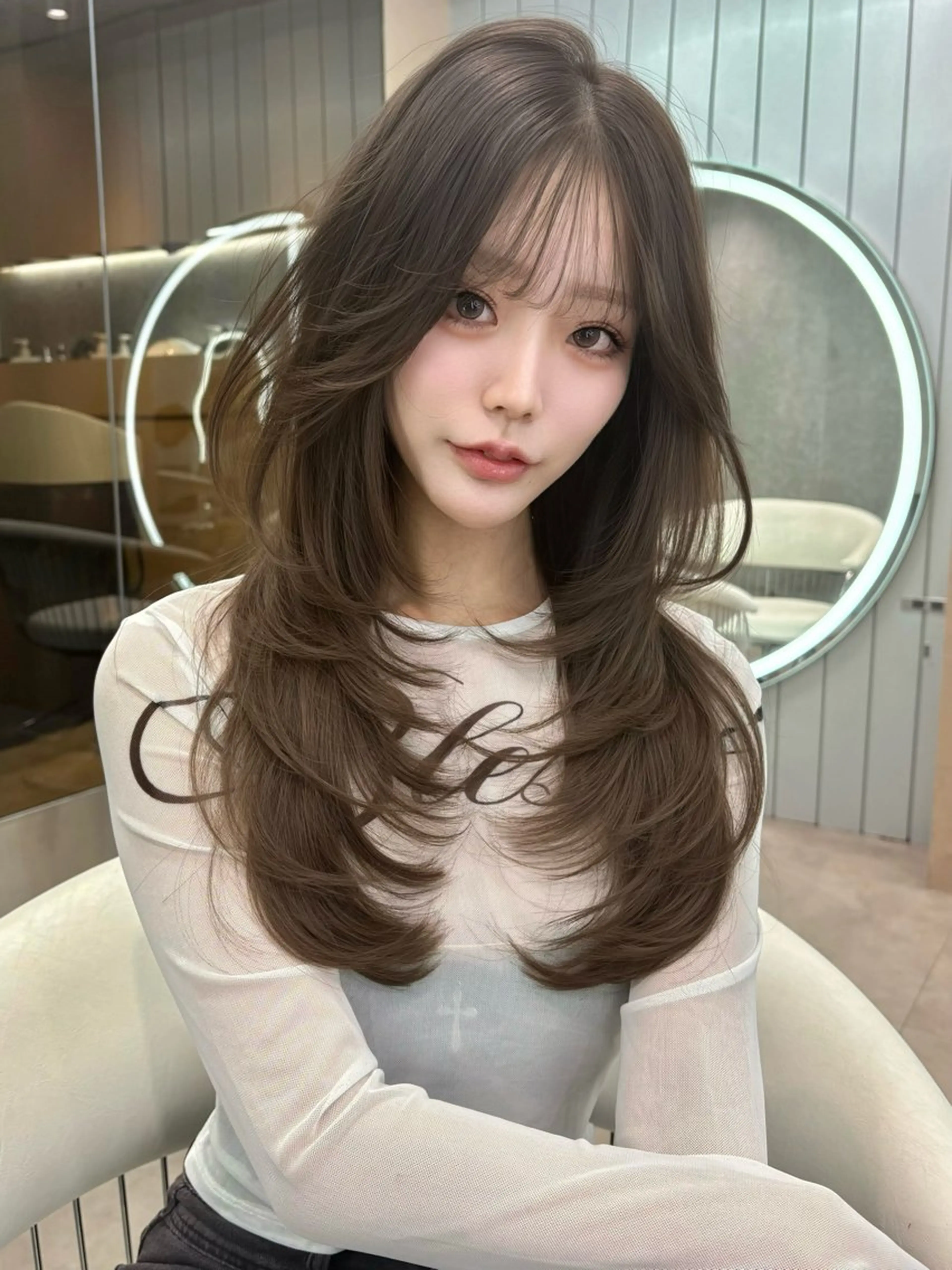 ロング カラー ヘアアレンジ アッシュ 黒髪 ブリーチ ブルーカラー ブルーブラック ヘアカラー トリートメント ヘアセット 大宮‎🩵縮毛矯正 レイヤー　佐藤和のヘアスタイル