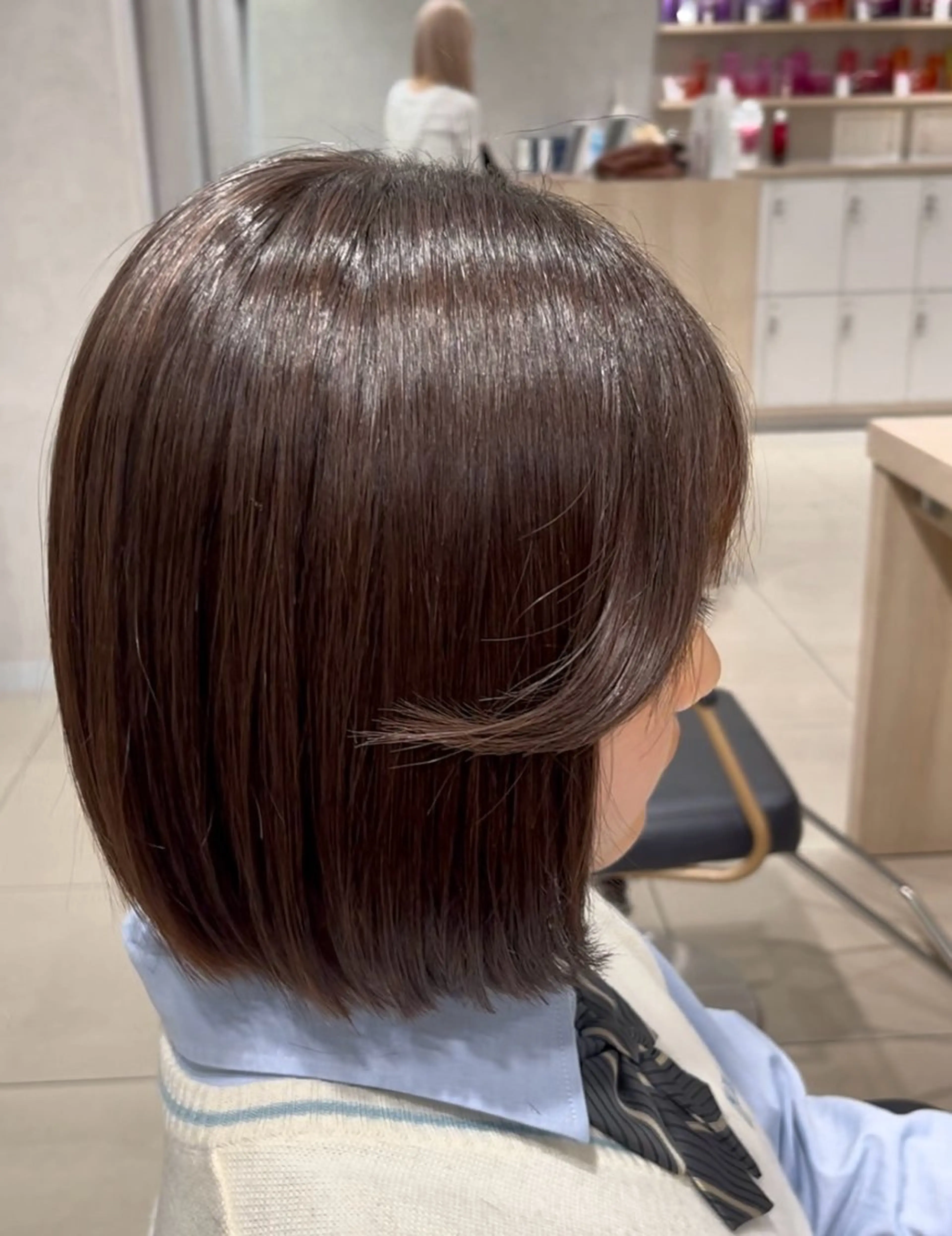 ミディアム パーマ 縮毛矯正 カット 縮毛矯正 トリートメント 巖本 真希のヘアスタイル