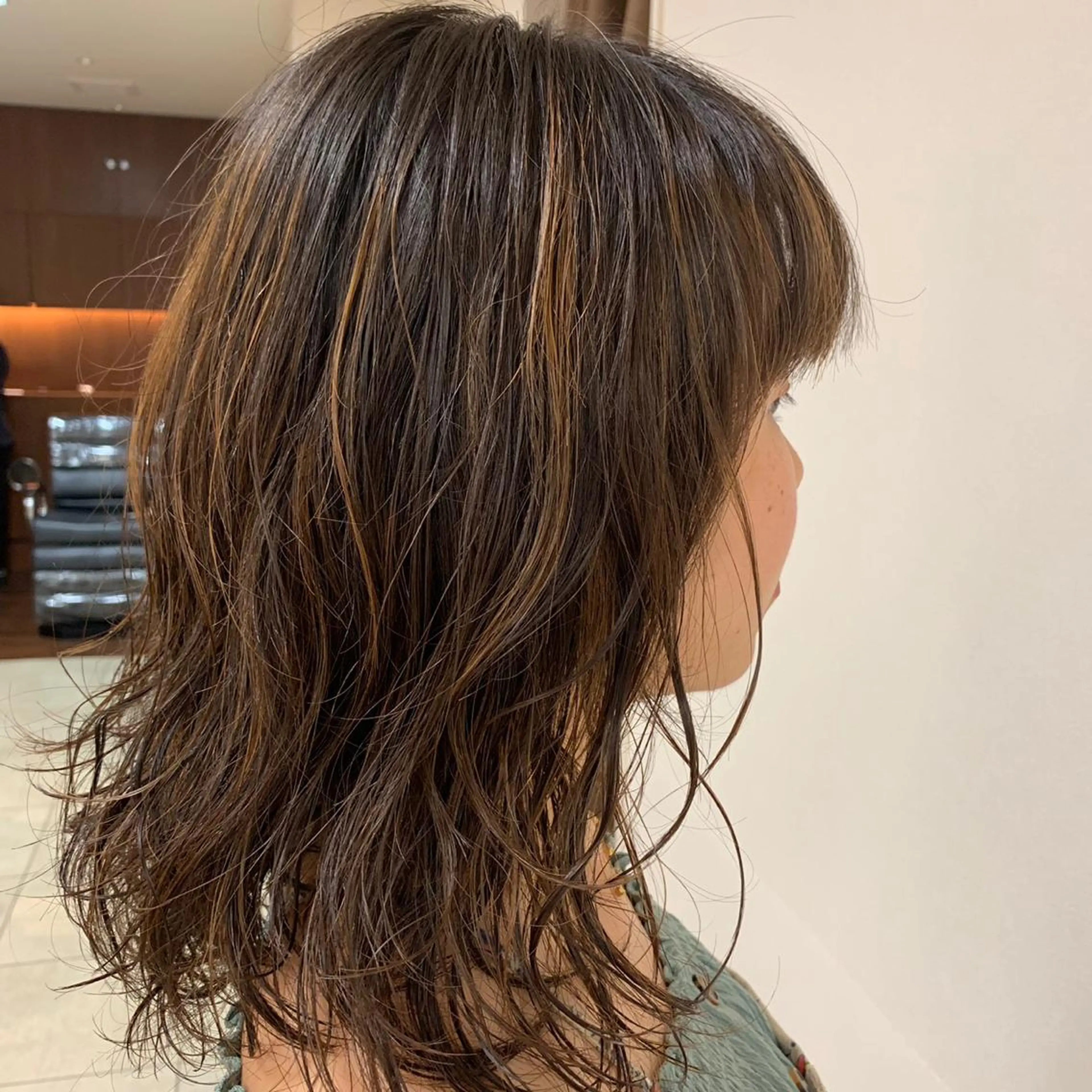 セミロング パーマ ヘアアレンジ カット パーマ トリートメント 【Sweep】おじま のぞみのヘアスタイル