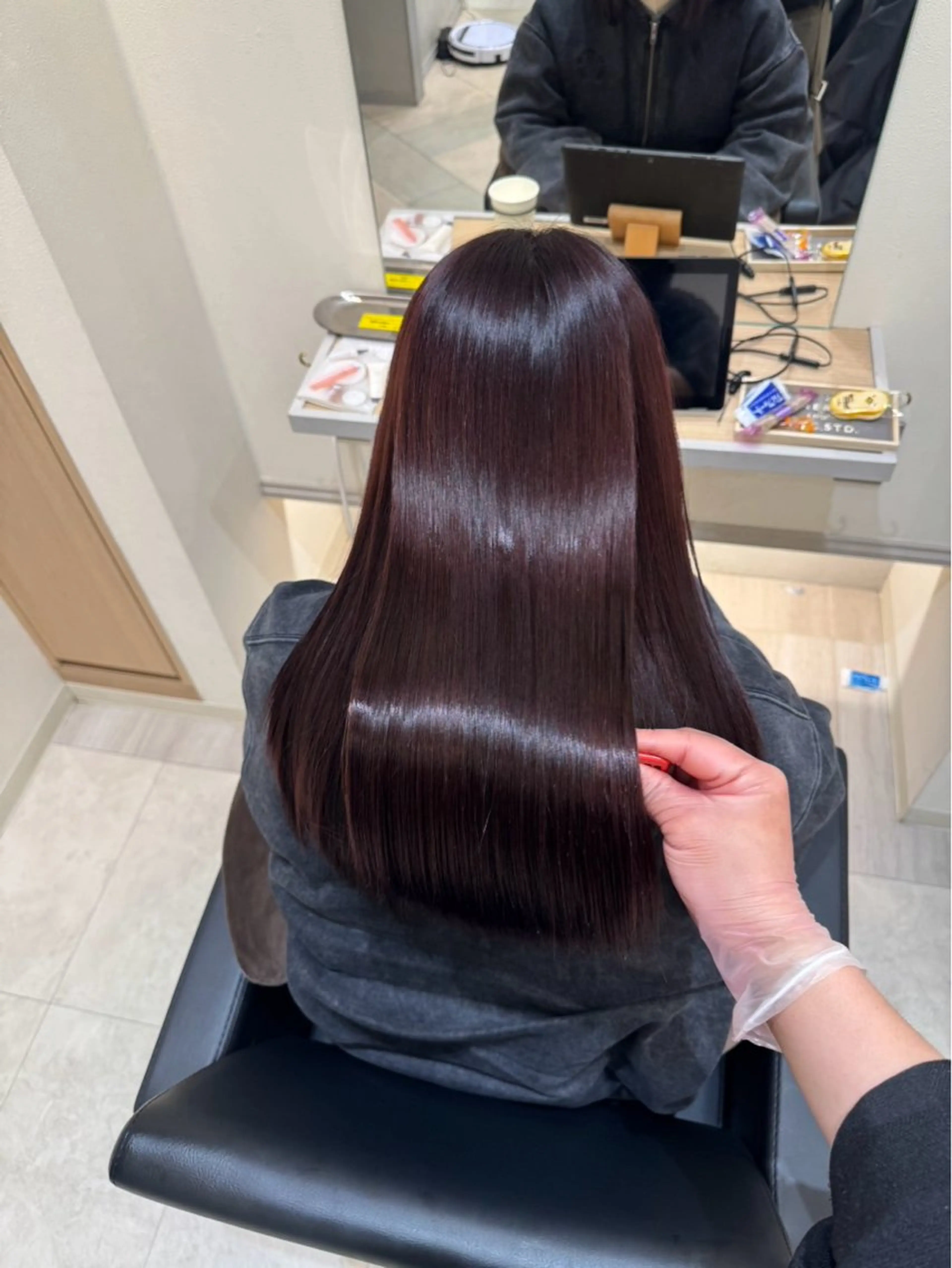 セミロング カラー ヘアカラー トリートメント かんた /百道浜・髪質改善のヘアスタイル