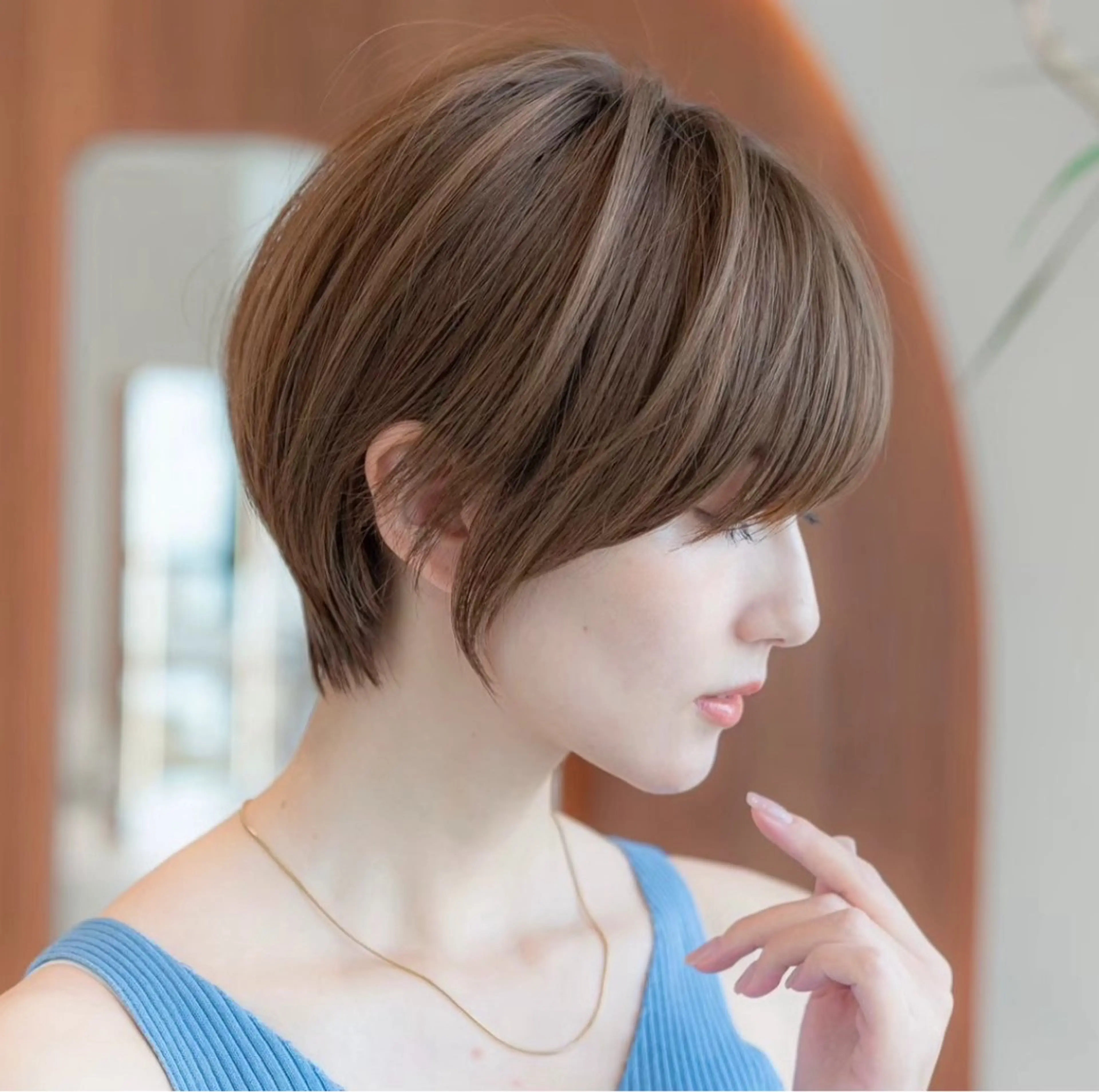 ショート ショートボブ ハンサムショート 丸みショート ボブ くびれヘア カット ヘアカラー 縮毛矯正 トリートメント 田中航平/渋谷ボブ/ レイヤーボブのヘアスタイル