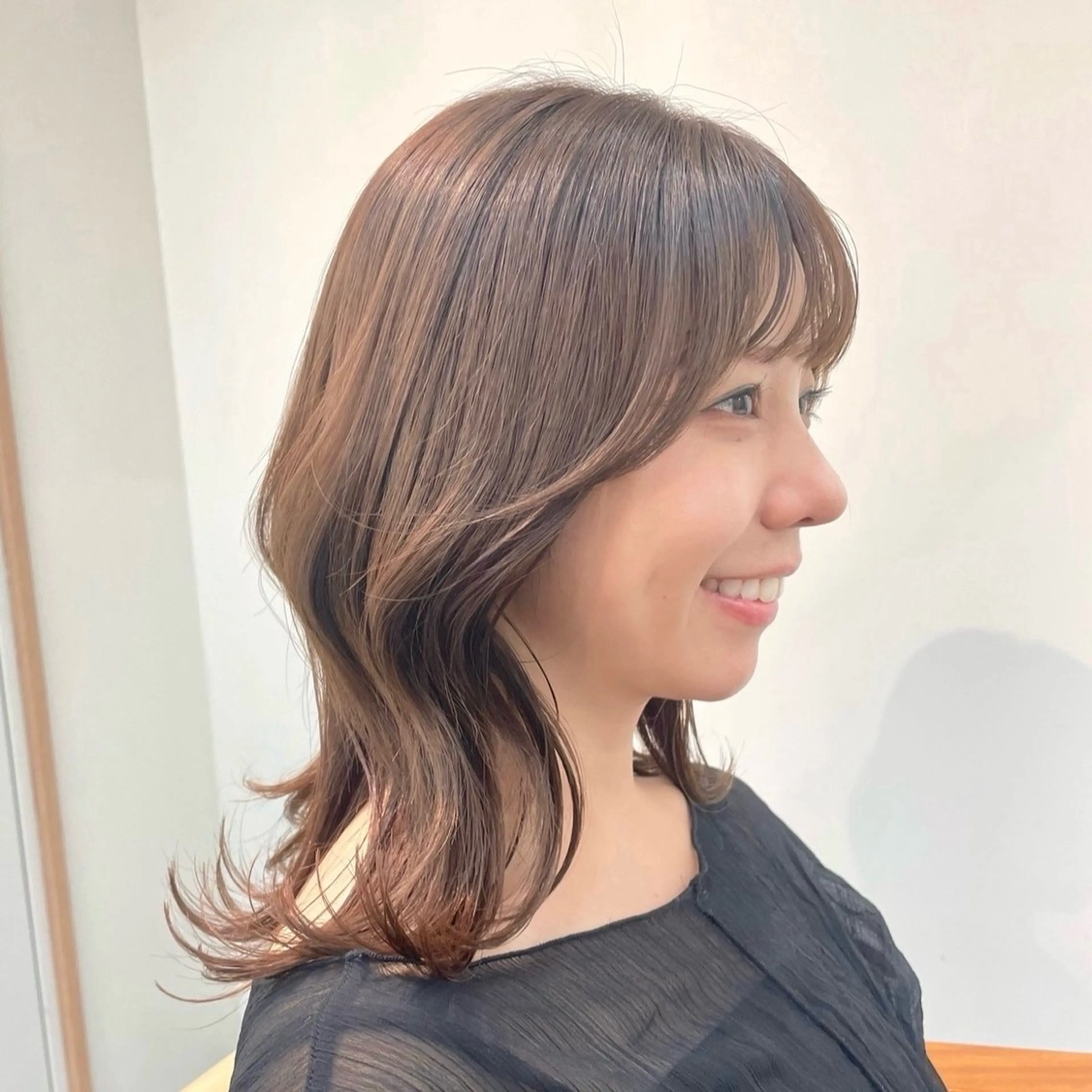 セミロング カット 韓国レイヤー　船橋 徒歩5分/小川友美のヘアスタイル