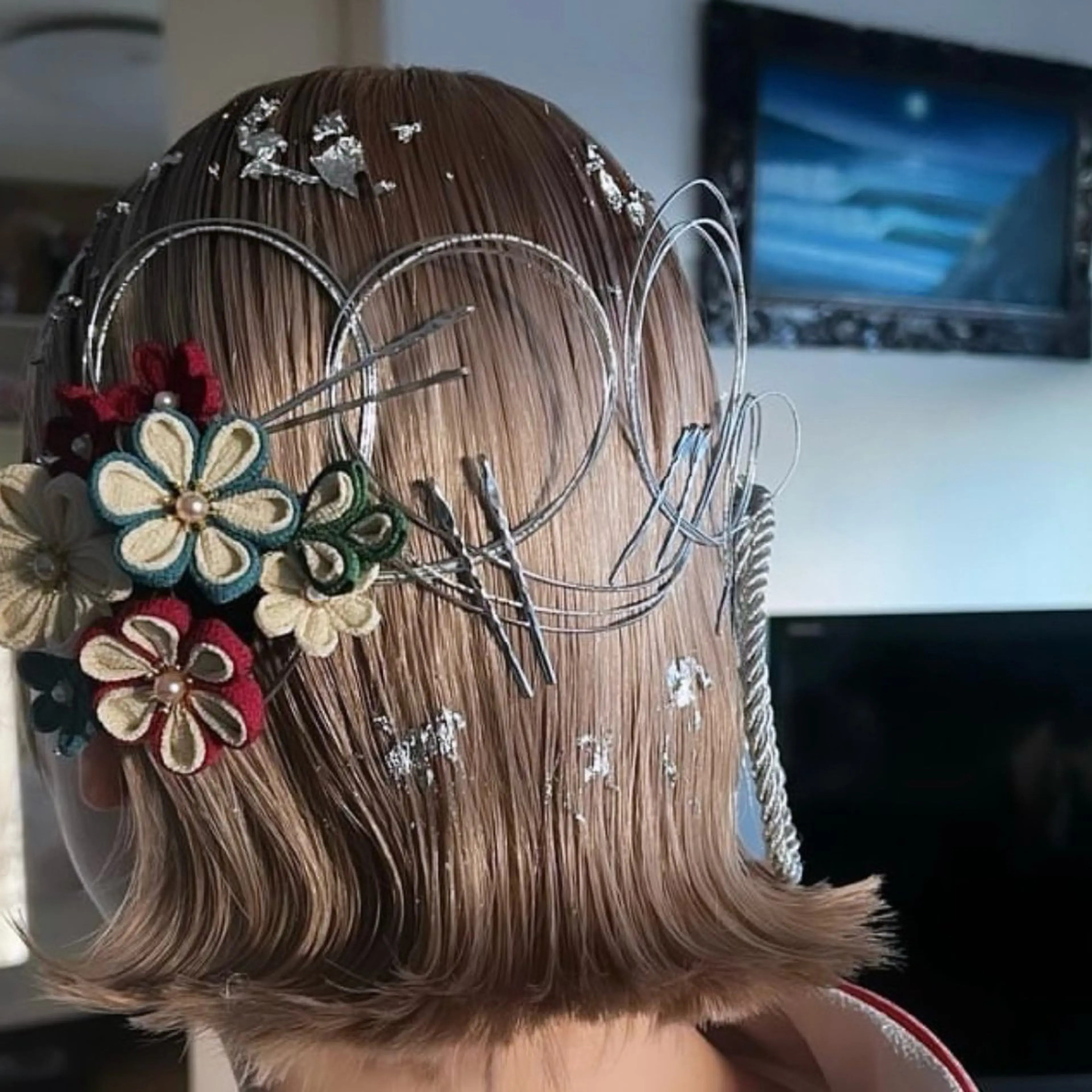 ヘアアレンジ ヘアセット レイヤーカット/ フェミニン💕/鏡のヘアスタイル