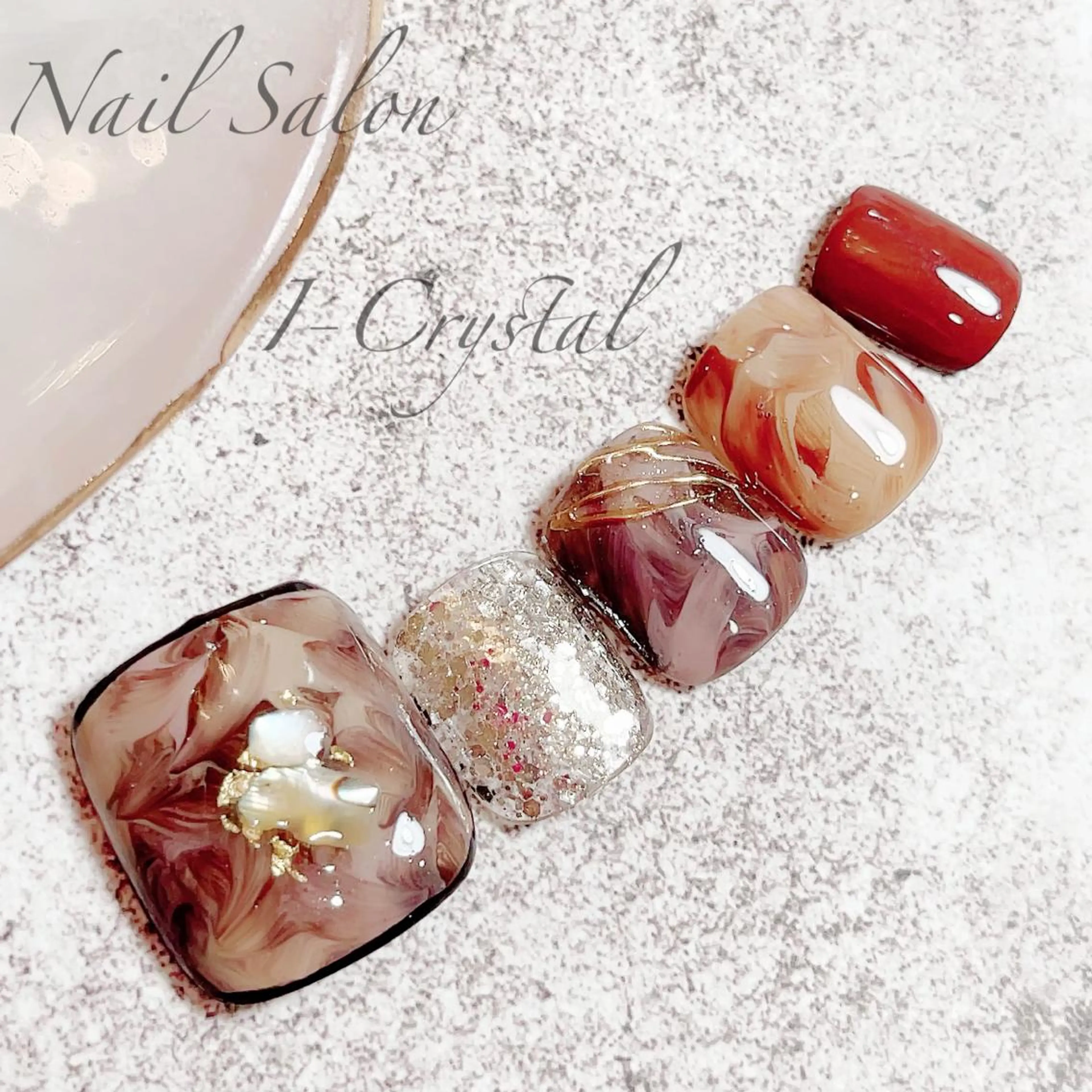 ネイル ニュアンスネイル バレンタイン 冬ネイル クリスマス NailSalon  I-Crystal所属・中村 郁美のネイルデザイン