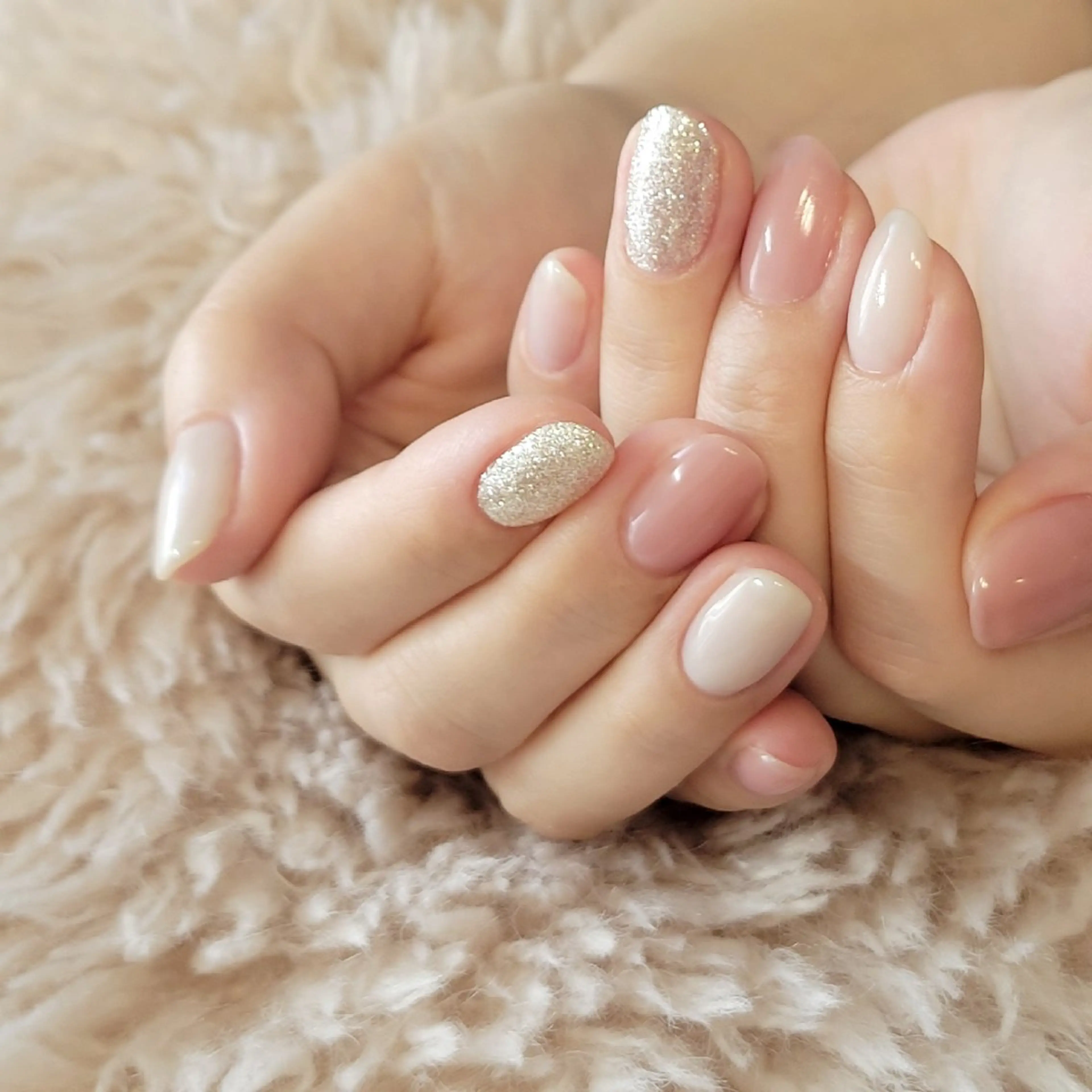 ネイル オフィスネイル シルバー 斎藤 Ri-na-il長浜のネイルデザイン