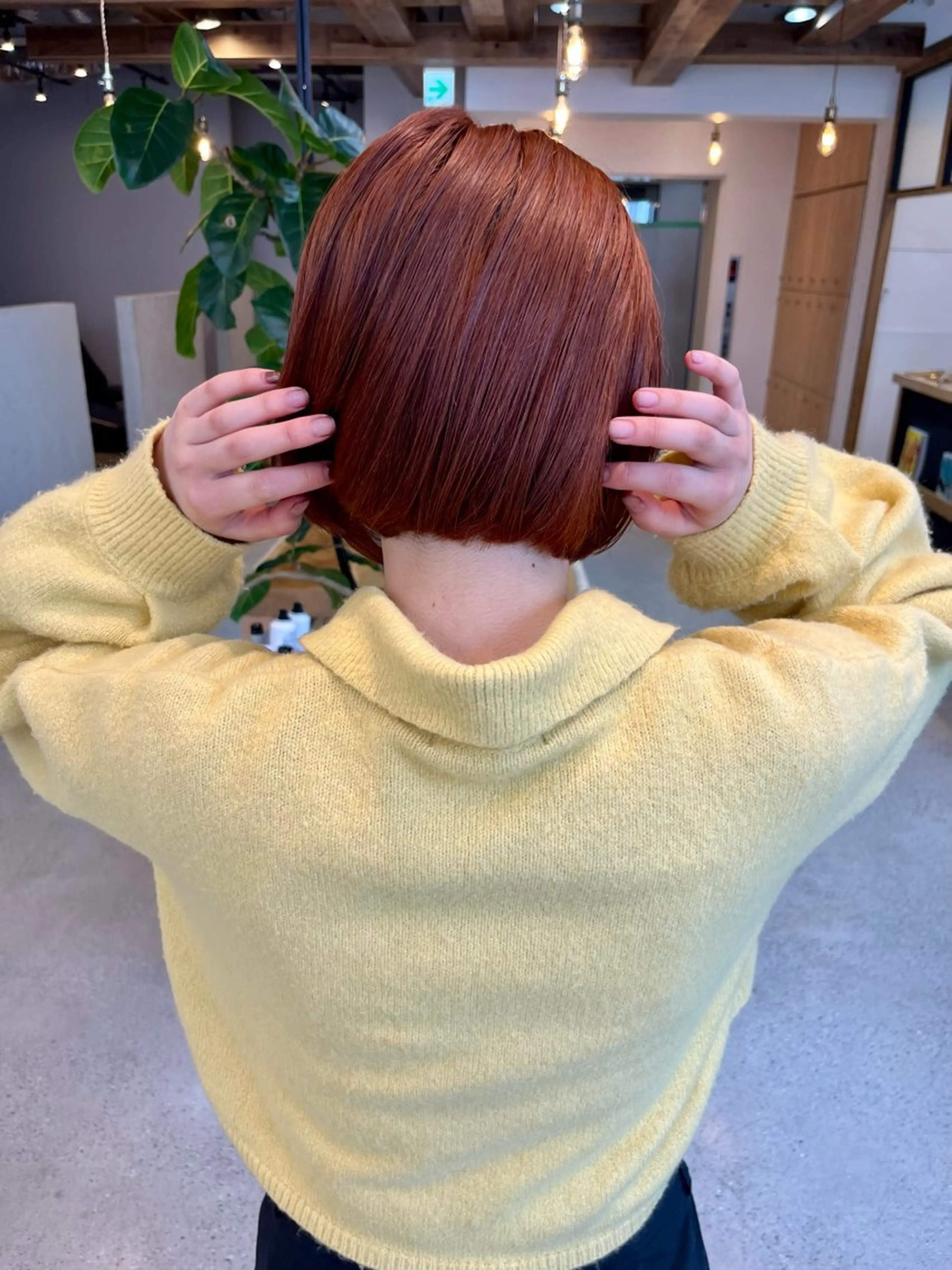 カラー ブリーチ ブラウンカラー ケアブリーチ オレンジ オレンジブラウン 無料カットモデル募集 ／ueno aiのヘアスタイル