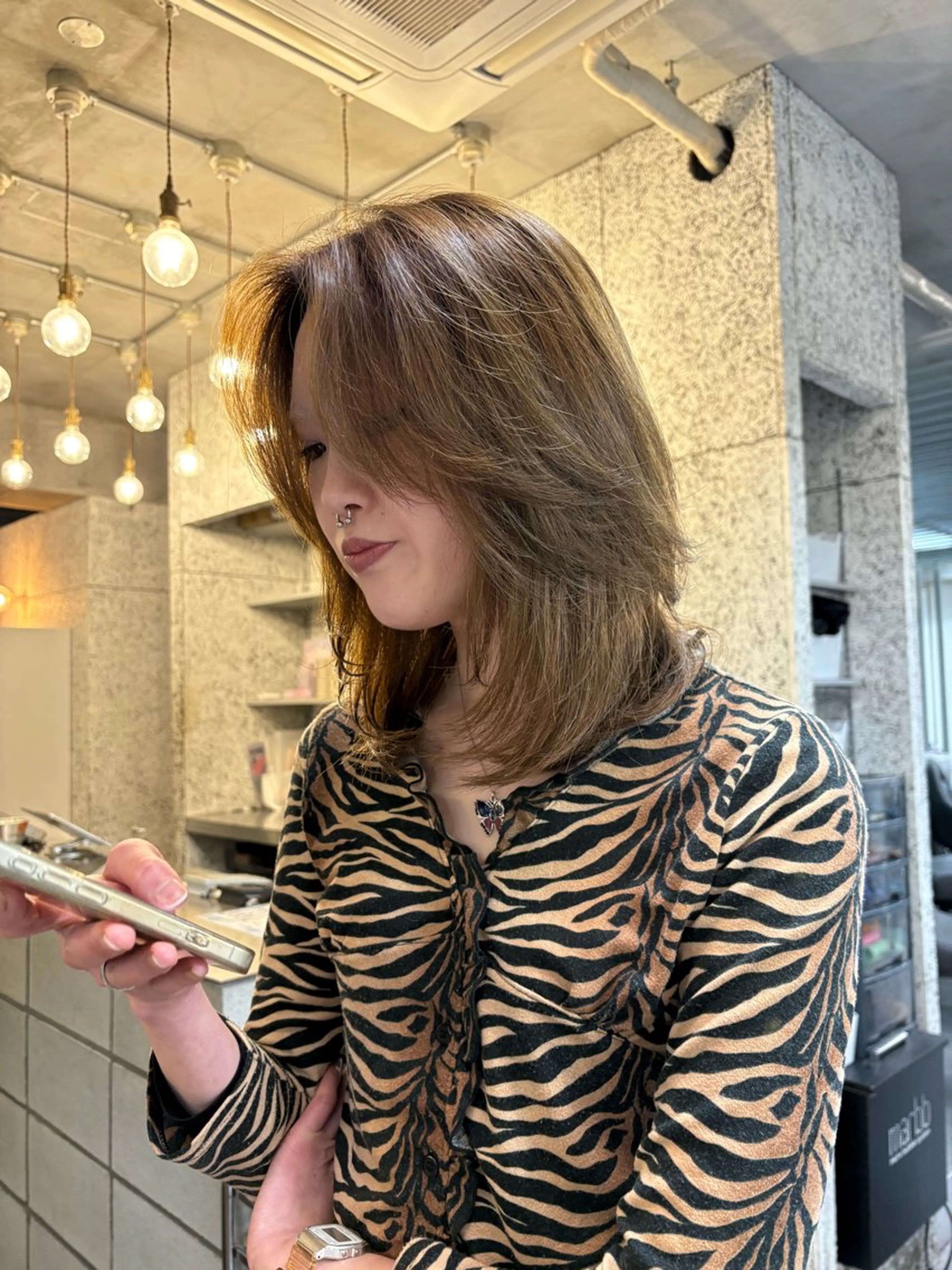 ミディアム カラー メンズカット ／ パーマ ／ コハのヘアスタイル