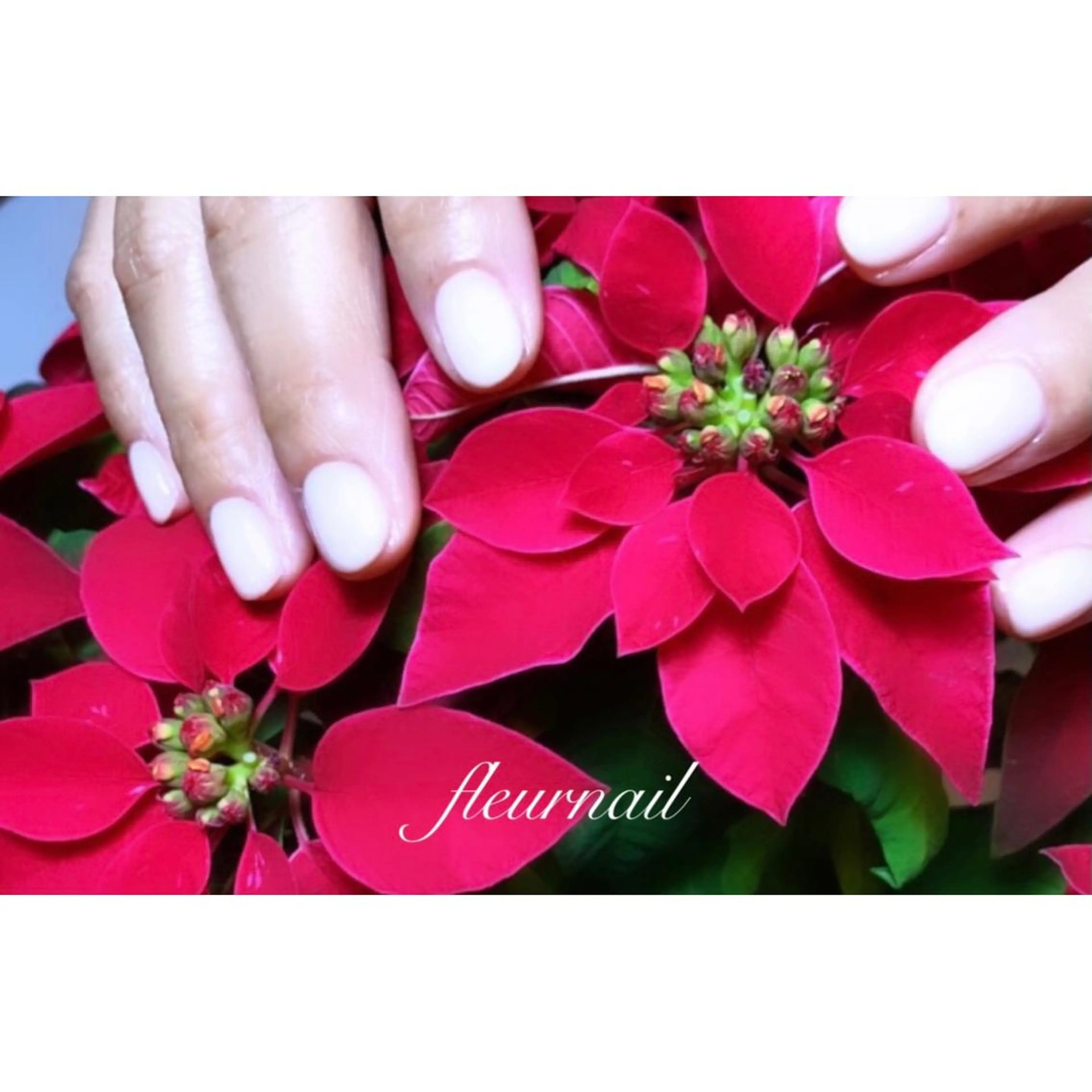 ネイル ホワイト 冬ネイル クリスマス ハンドネイル fleurnail miuraのネイルデザイン