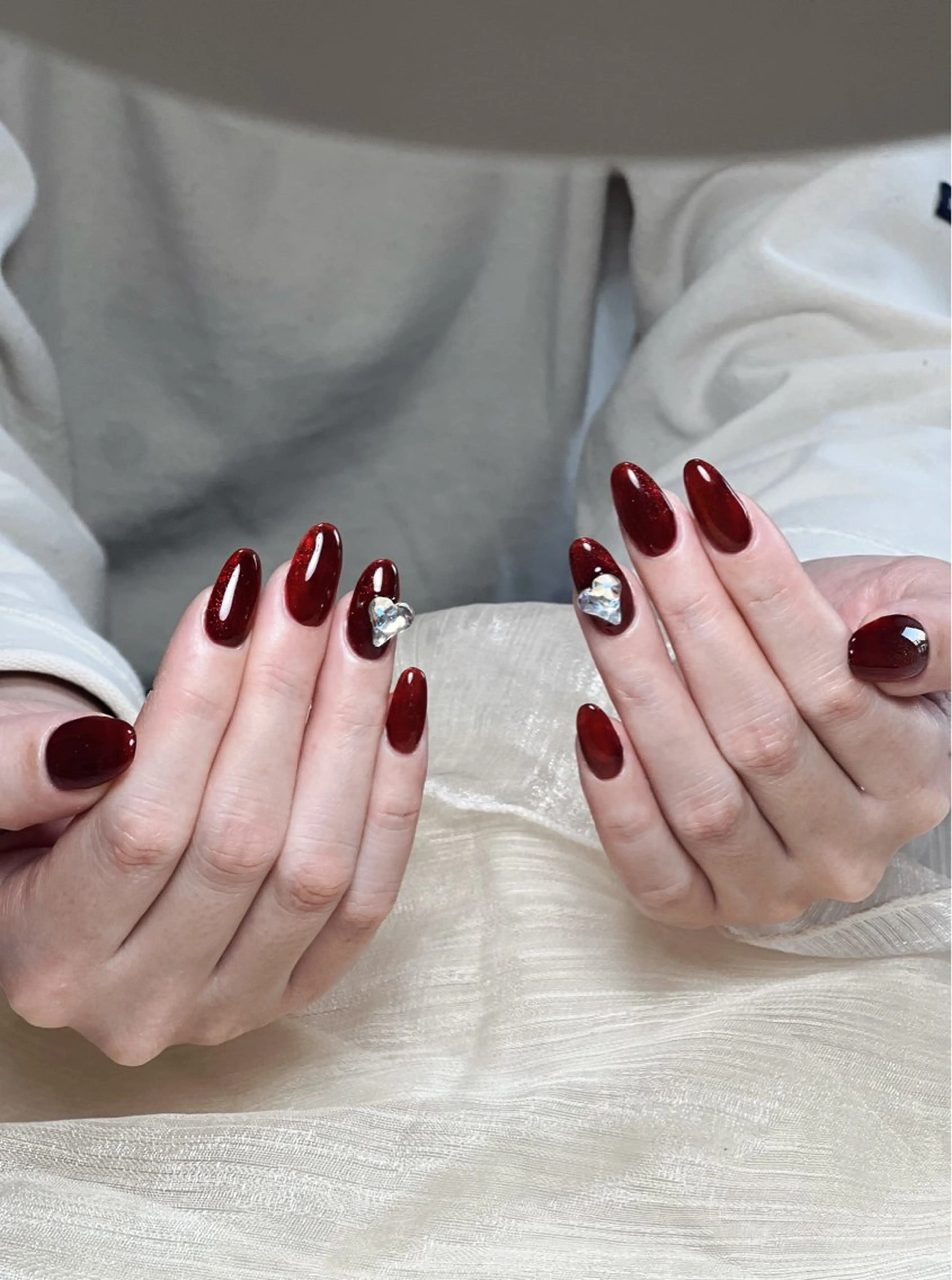 ネイル オーロラネイル チークネイル フレンチネイル ジェルネイル ガラスフレンチ Nail Jolieのネイルデザイン