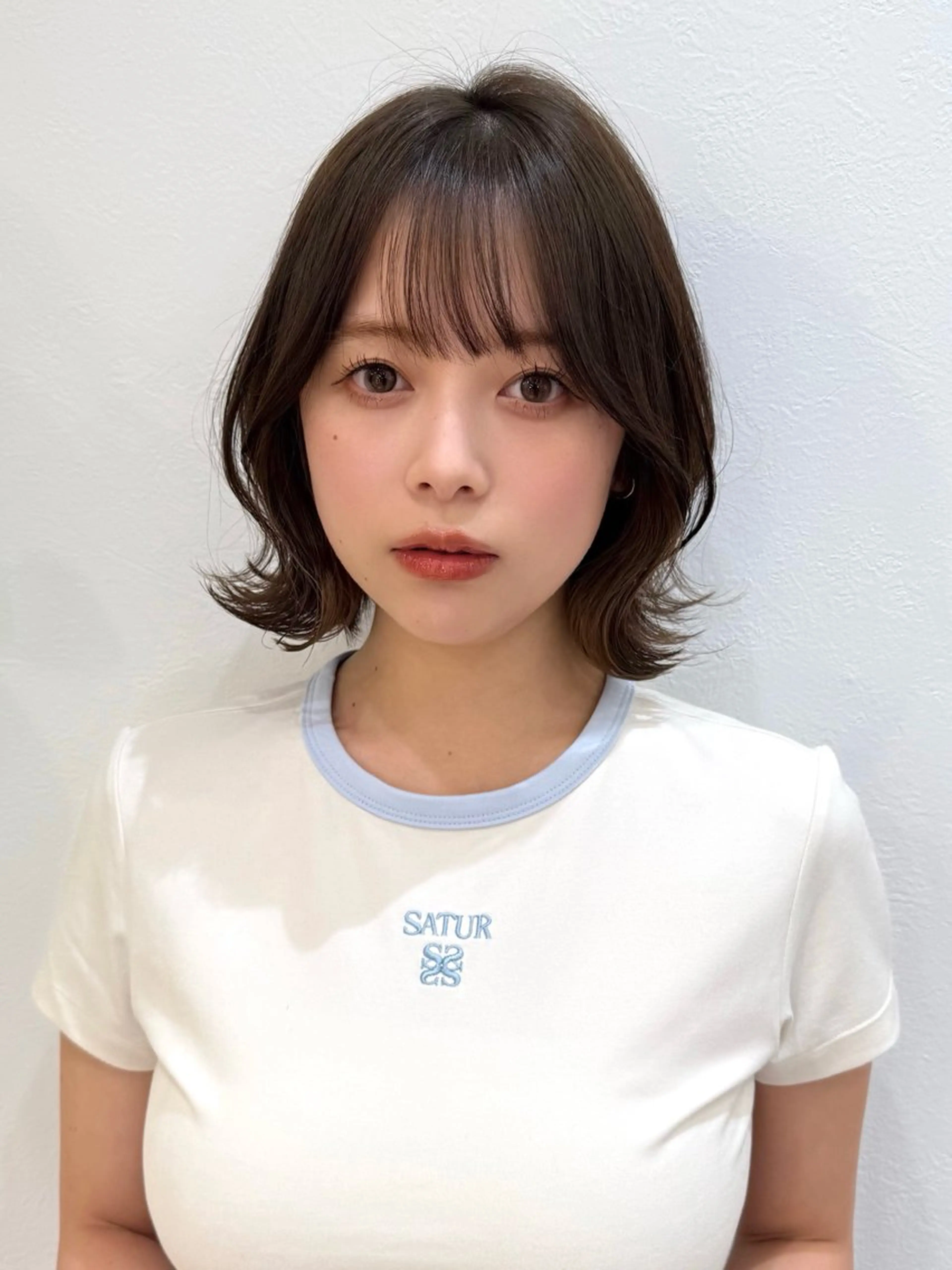 ミディアム カット ヘアカラー トリートメント 新宿/髪質改善/ボブ 韓国レイヤー大重聖斗のヘアスタイル