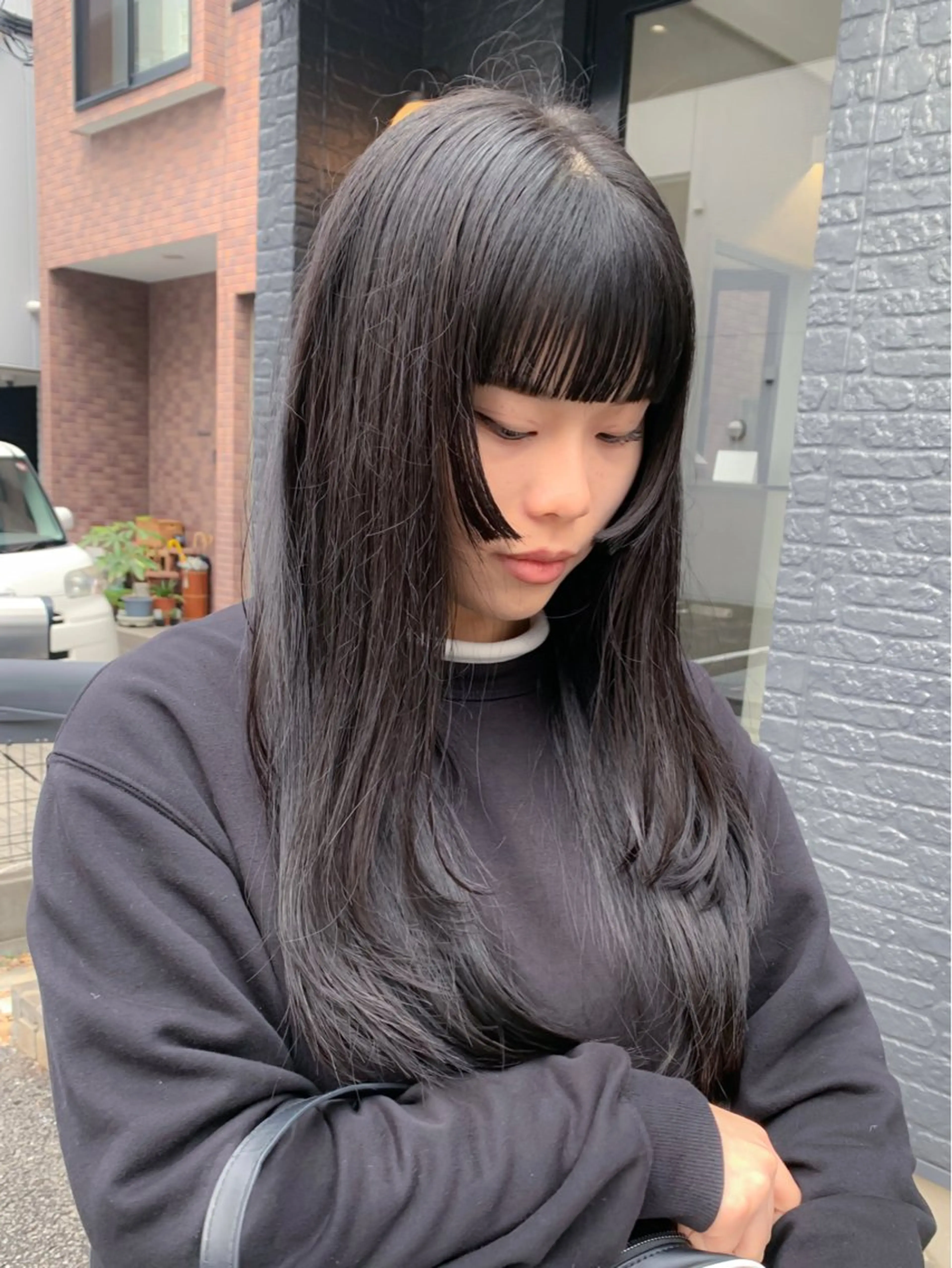 セミロング 姫カット レイヤーカット カット ヘアカラー トリートメント 🤍aimi🤍 ウルフ/韓国ヘアのヘアスタイル