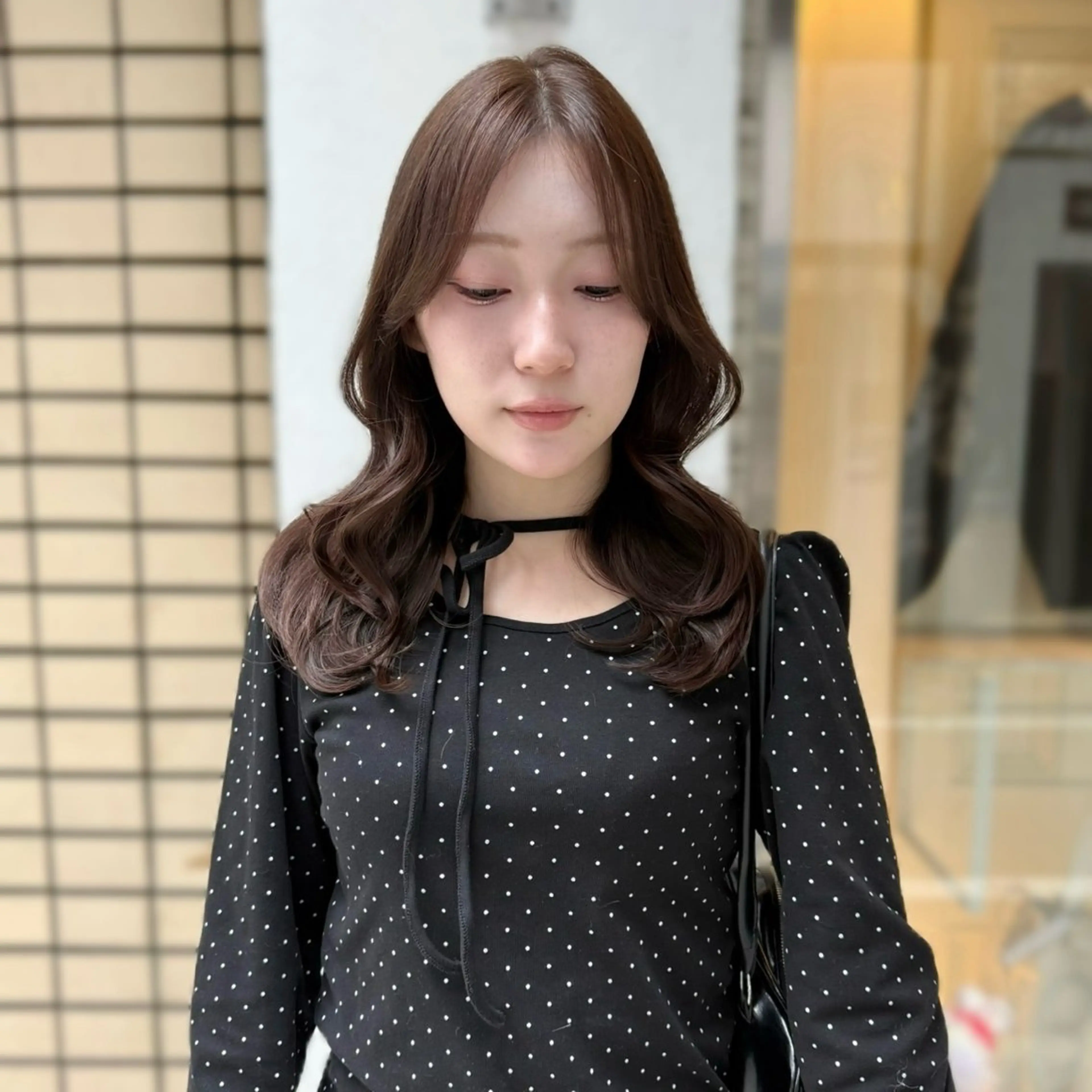 セミロング カラー ブラウンカラー 透明感カラー ヘアカラー 海音 心斎橋美容室のヘアスタイル
