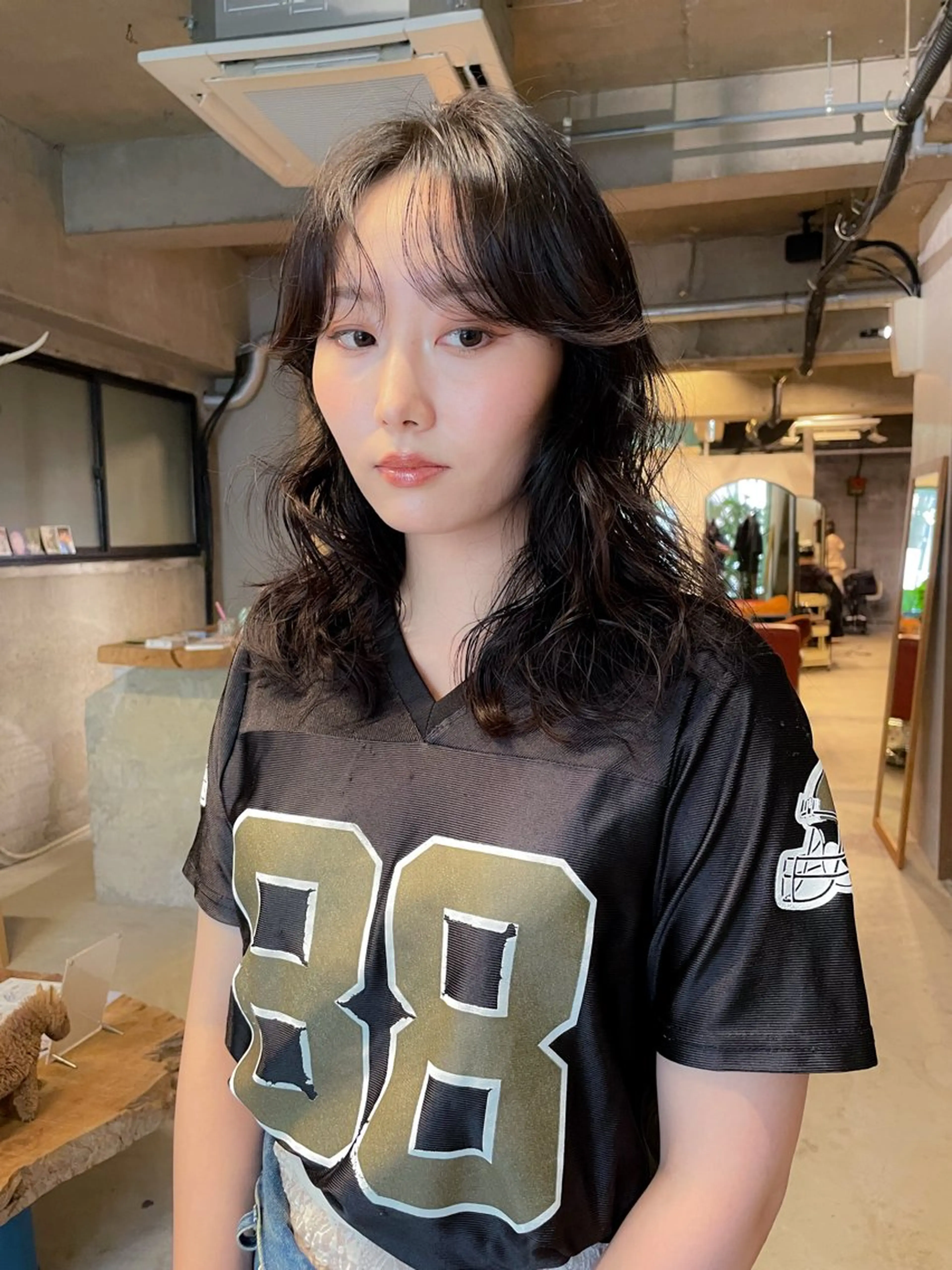 セミロング パーマ パーマ/レイヤー 岩山丈一郎のヘアスタイル