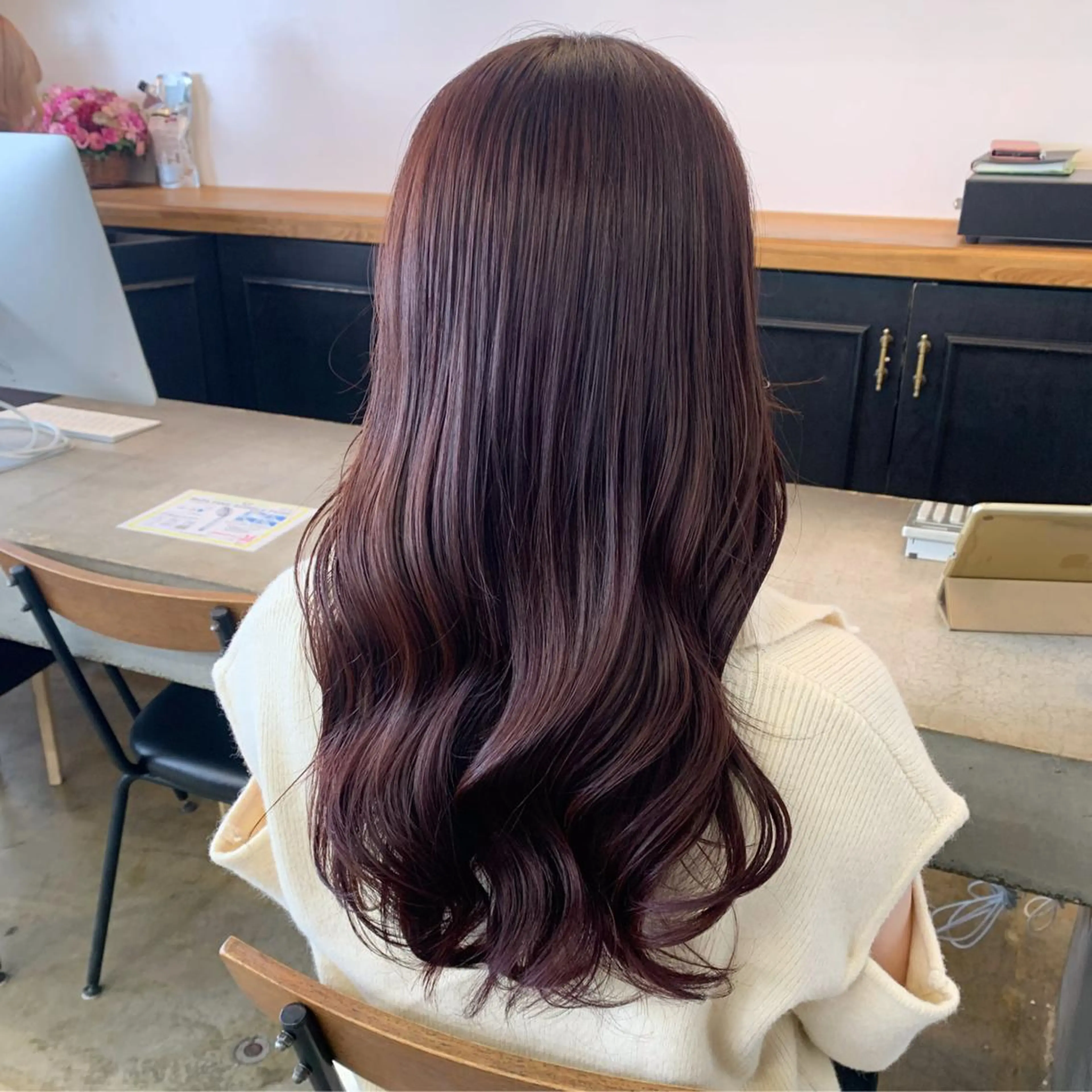 ロング カラー 🌷ラベンダーピンク 顔まわり🌷ねいろのヘアスタイル