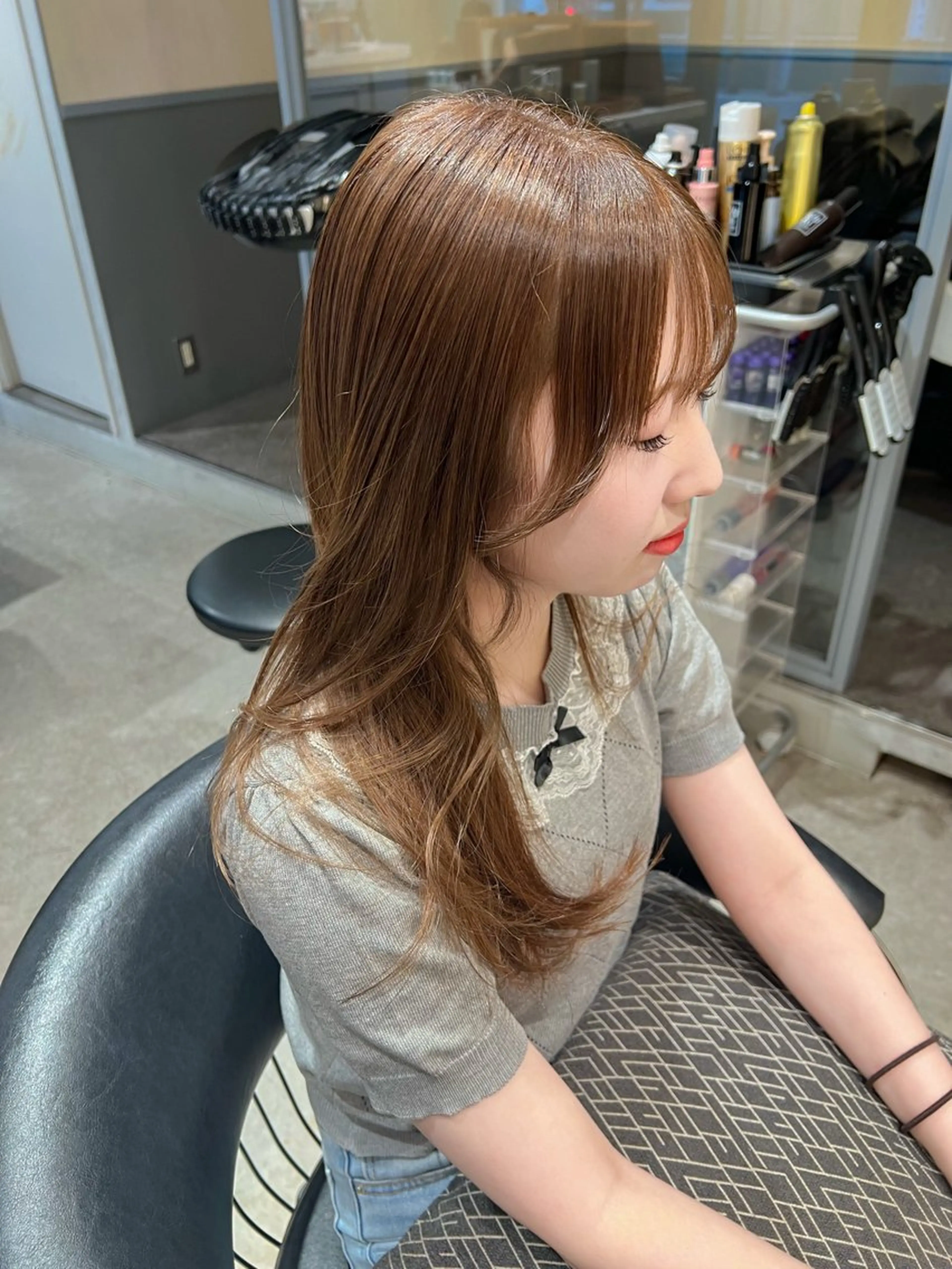 セミロング 韓国風ヘア レイヤーカット カット ヘアカラー トリートメント 韓国レイヤーカット/ 縮毛矯正/羽田航のヘアスタイル