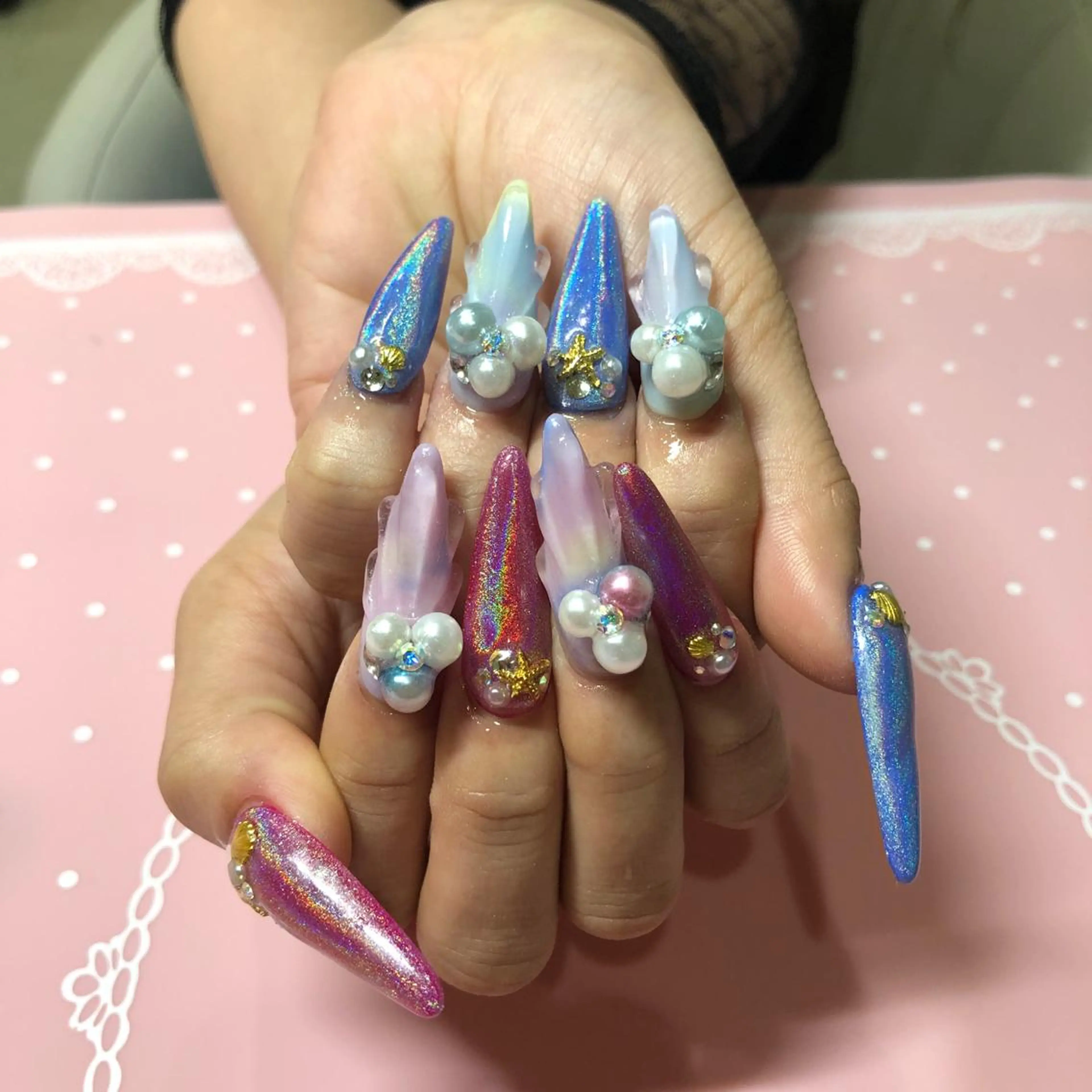 ロング ネイル ハンドネイル 《LB》ラブリエ Nail&eyeのマツエク・マツパデザイン