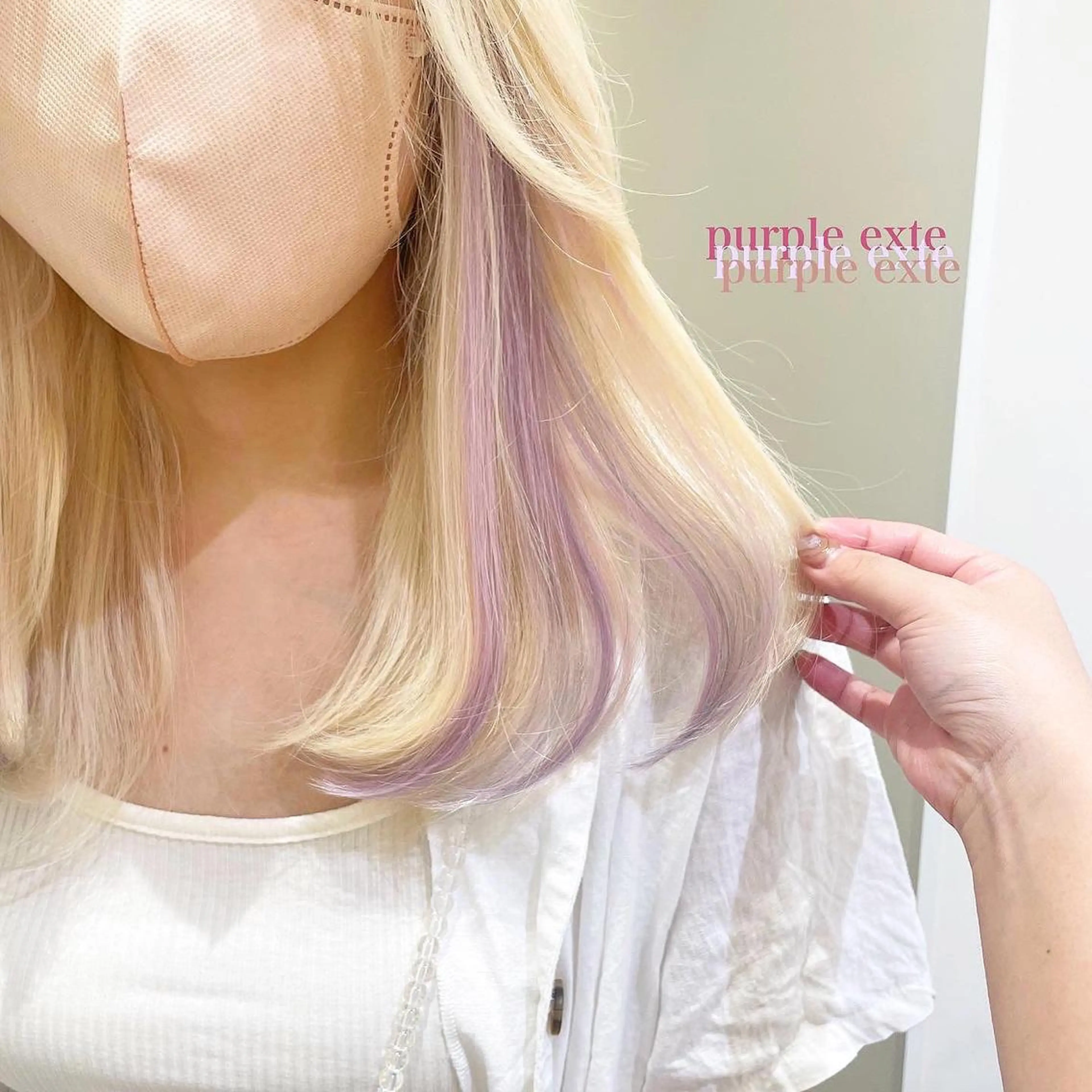 ミディアム カラー ブロンド エクステ エクステ/ハイトーン 🐏☁️miminaのヘアスタイル