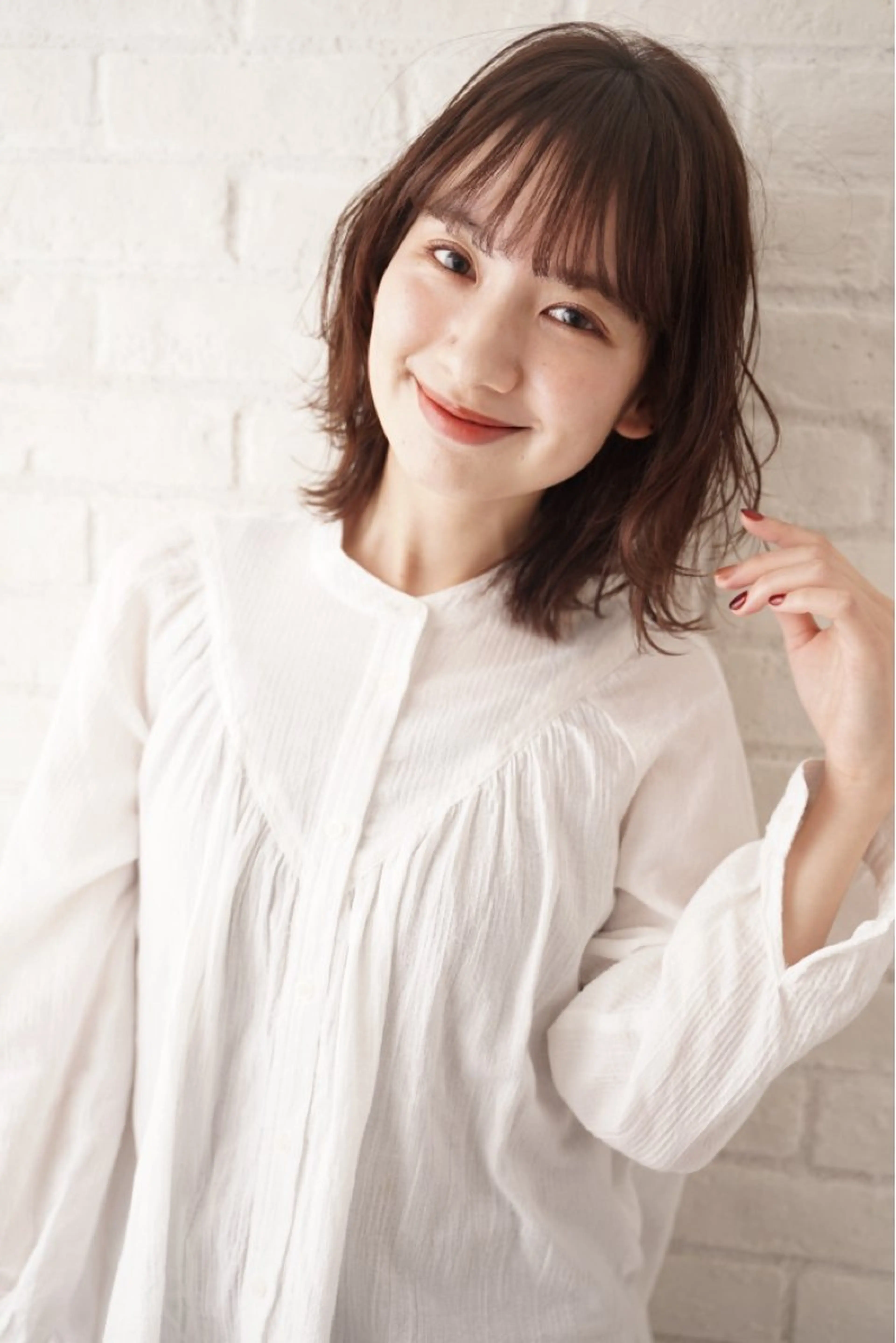 ミディアム カラー パーマ カット 佐藤 花帆のヘアスタイル