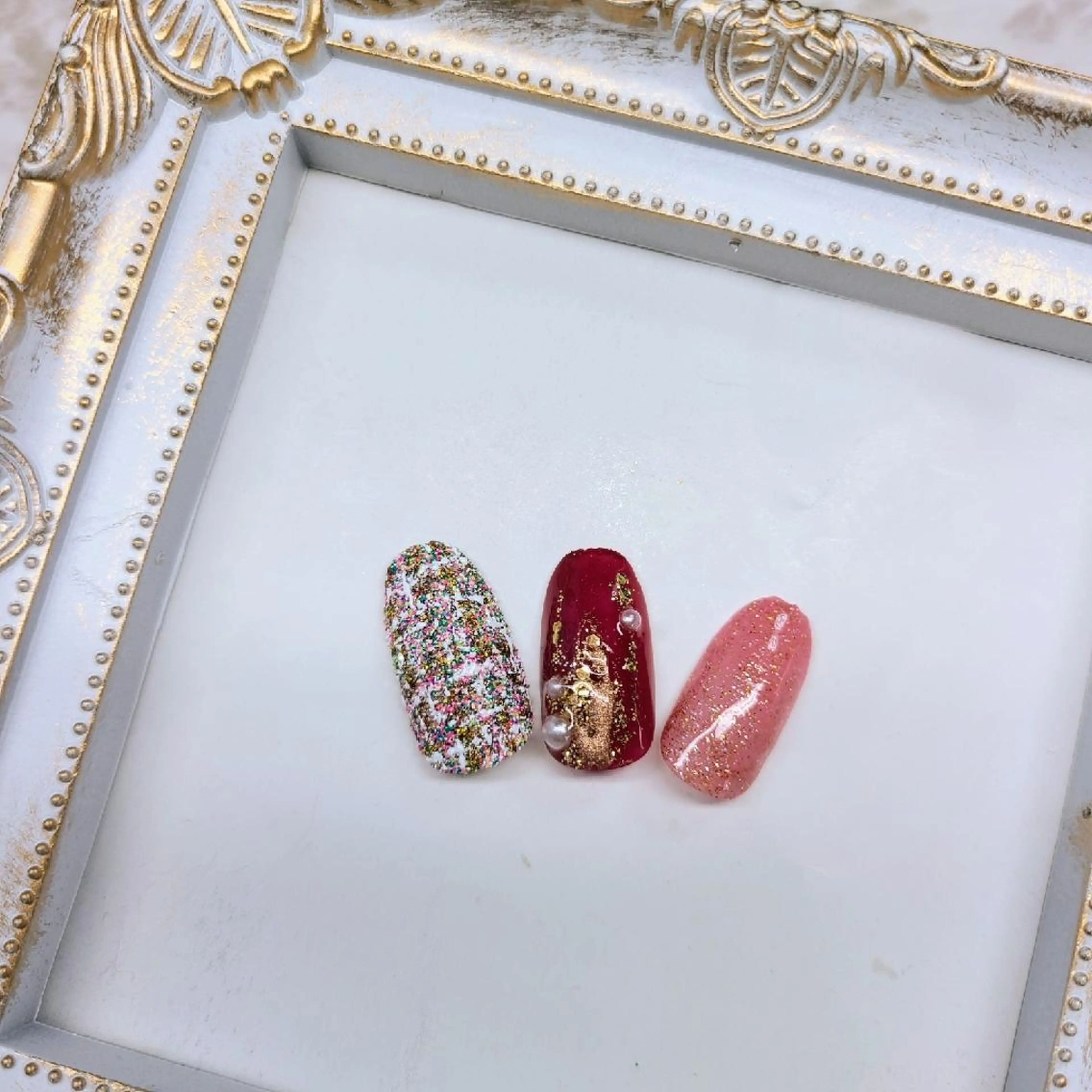 ネイル ブルー ツイードネイル Nail  Ai    のネイルデザイン