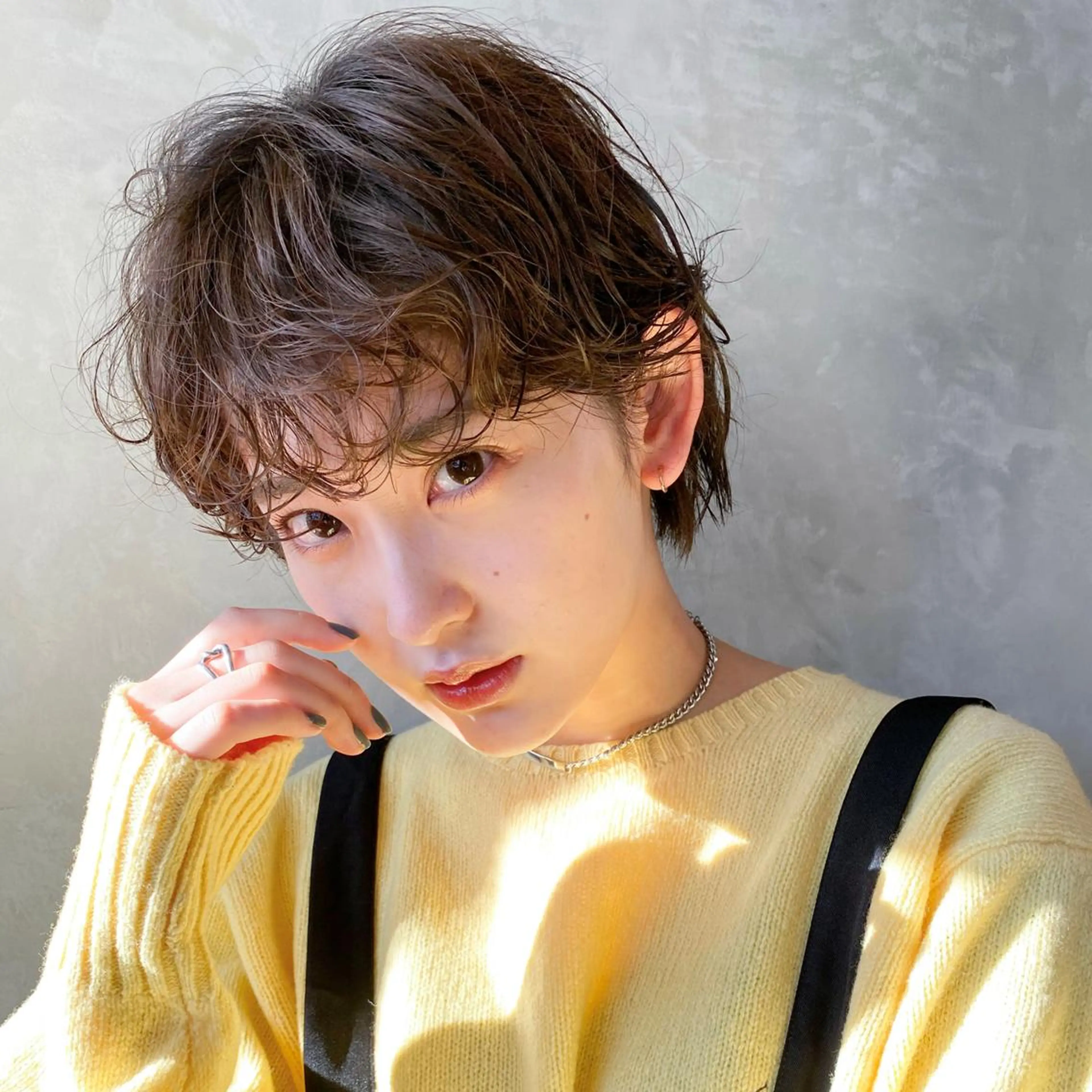 カラー ミディアム パーマ ミディアムパーマ カット パーマ トリートメント ITbyALBUM 下北沢店のヘアスタイル