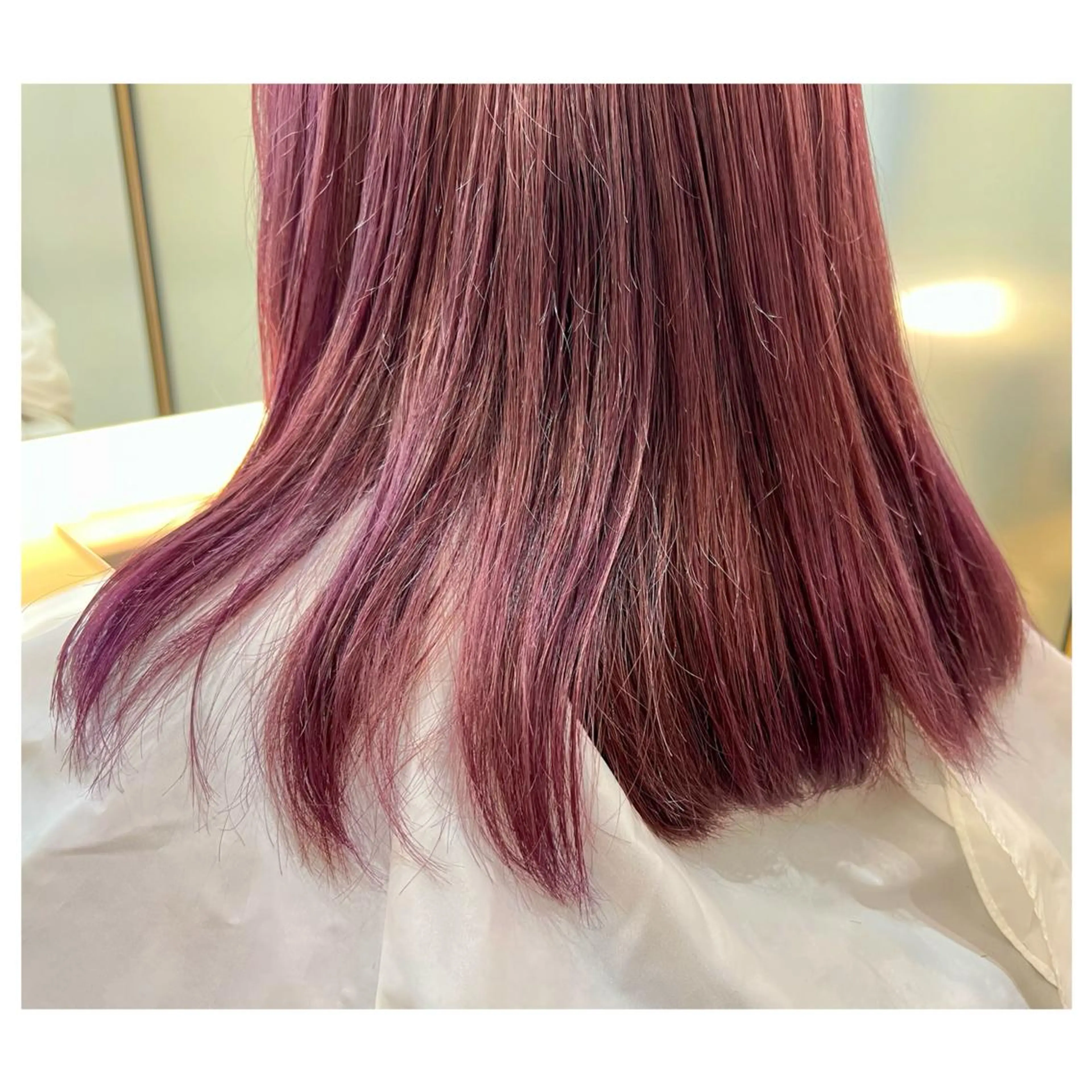 セミロング カラー ラベンダーカラー ラベンダーピンク ピンクカラー ヘアカラー まちだ ひとみのヘアスタイル