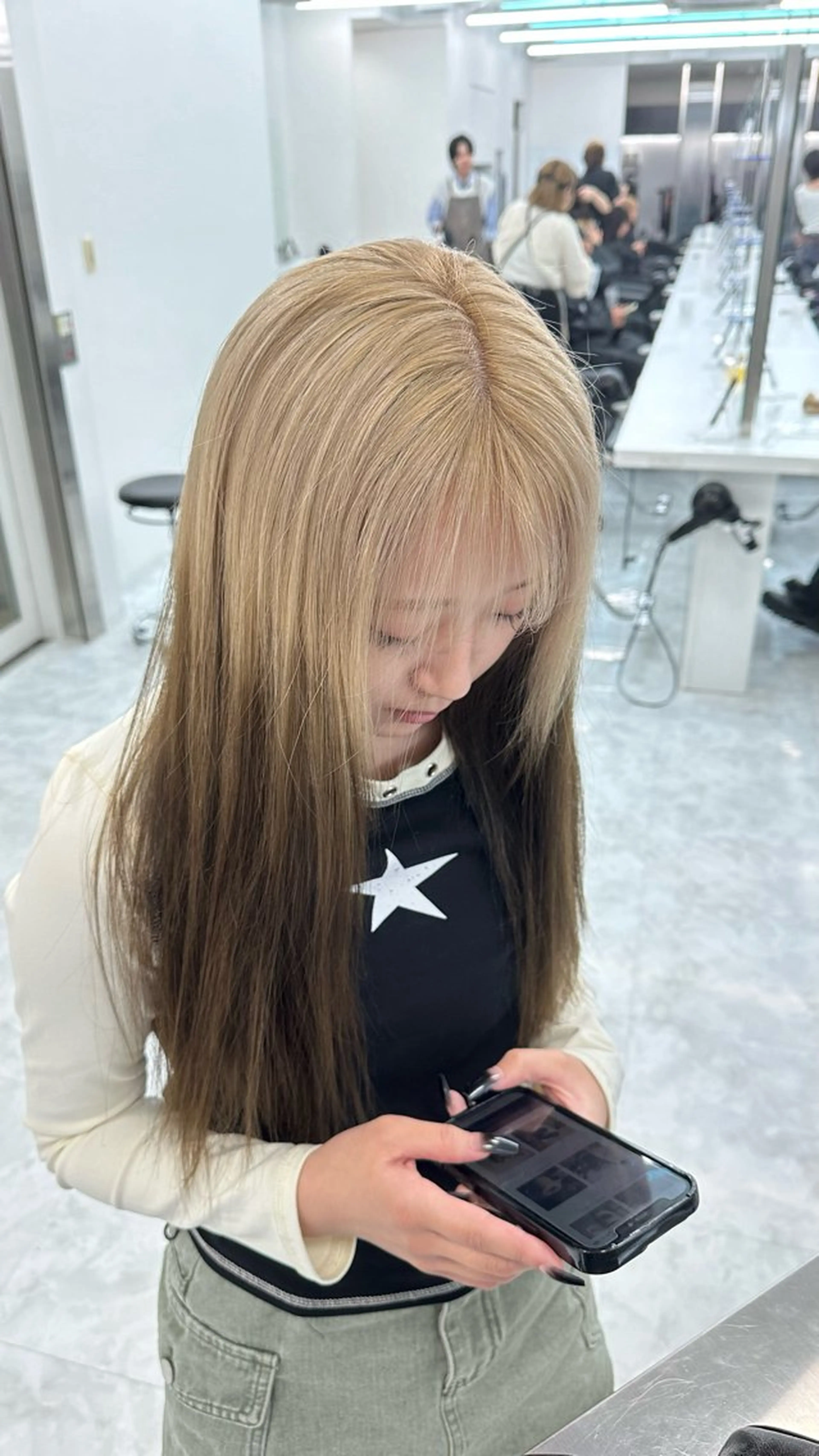 ロング カラー ヘアカラー トリートメント ヘッドスパ ヘアセット レイヤーダブルカラー KYONのヘアスタイル