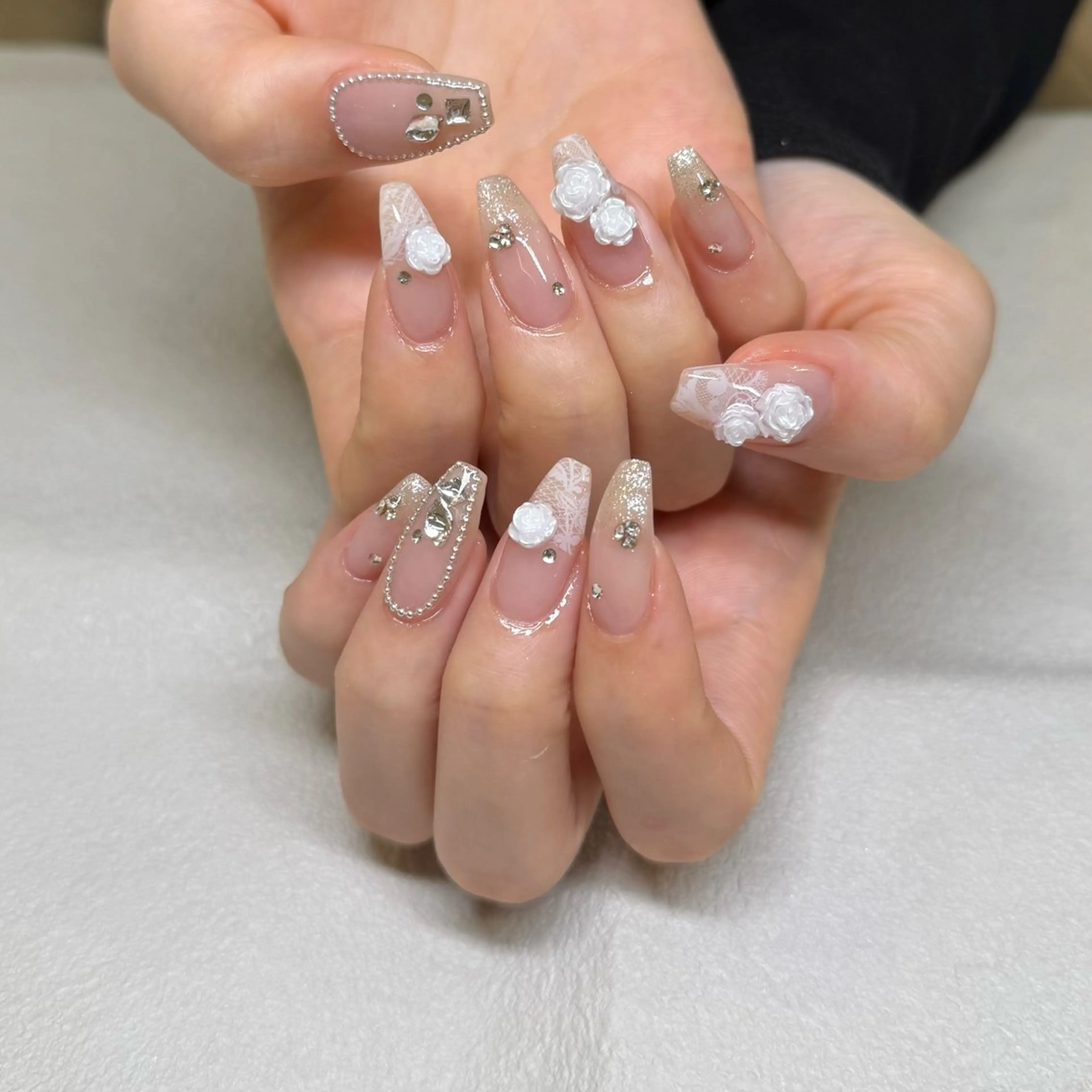 ネイル レース ブライダルネイル ハンドネイル 鶴田୨ৎmaison de NALIのネイルデザイン