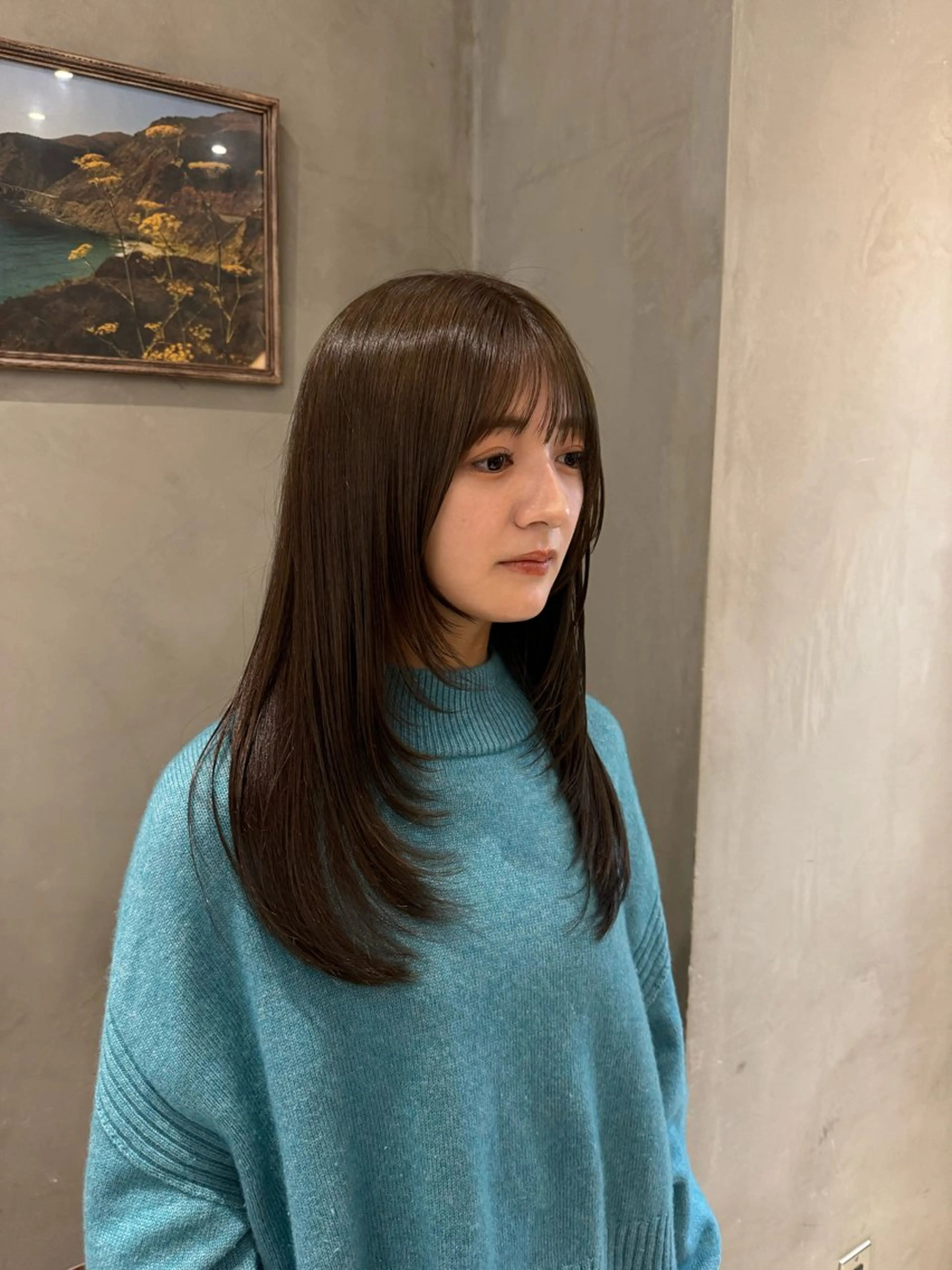 セミロング カット ヘアカラー トリートメント 顔周りcut・ご相談 ＝新宿しずく🇰🇷のヘアスタイル