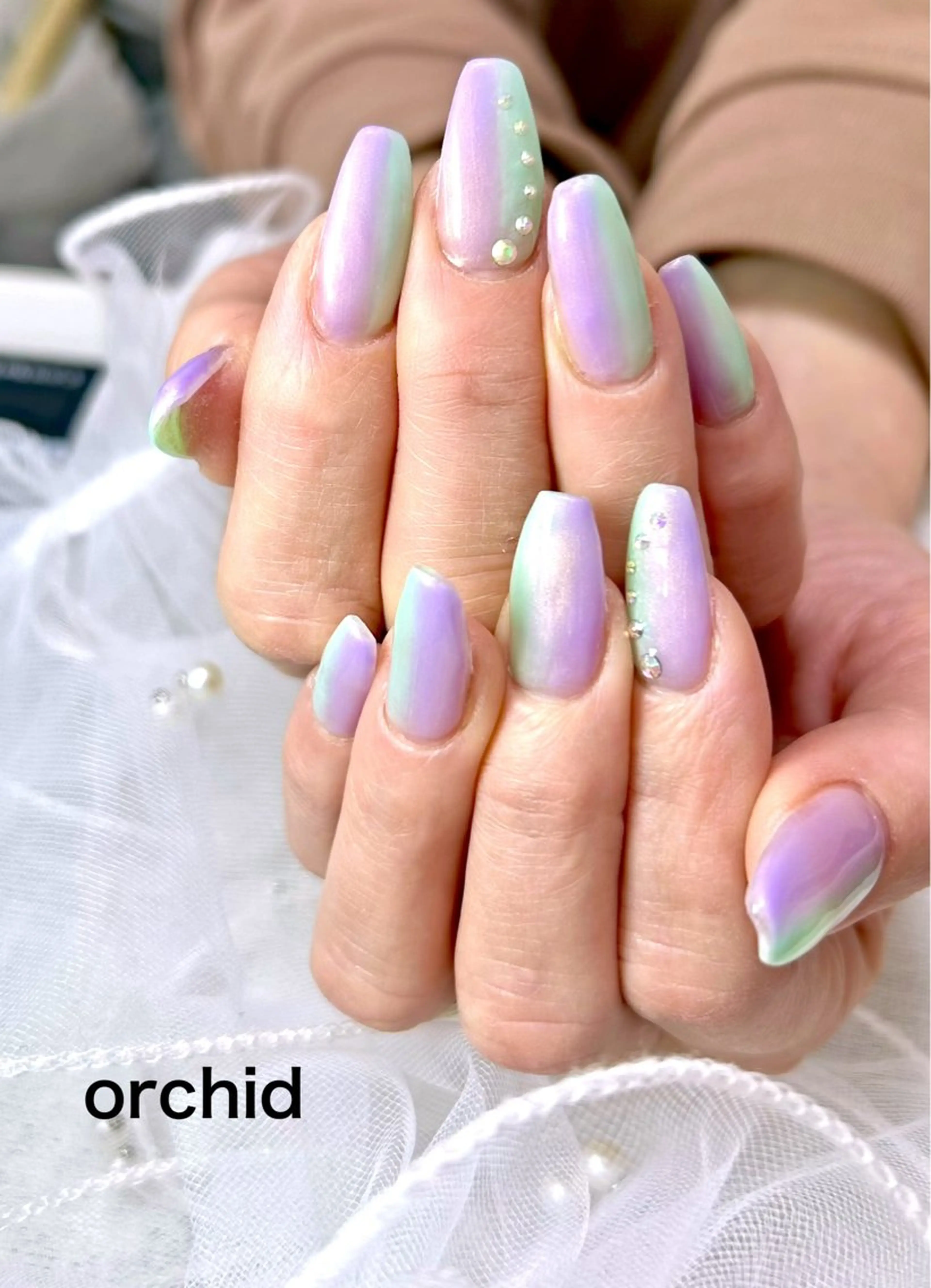 ネイル ハンドネイル orchid ♡オーキッドのネイルデザイン