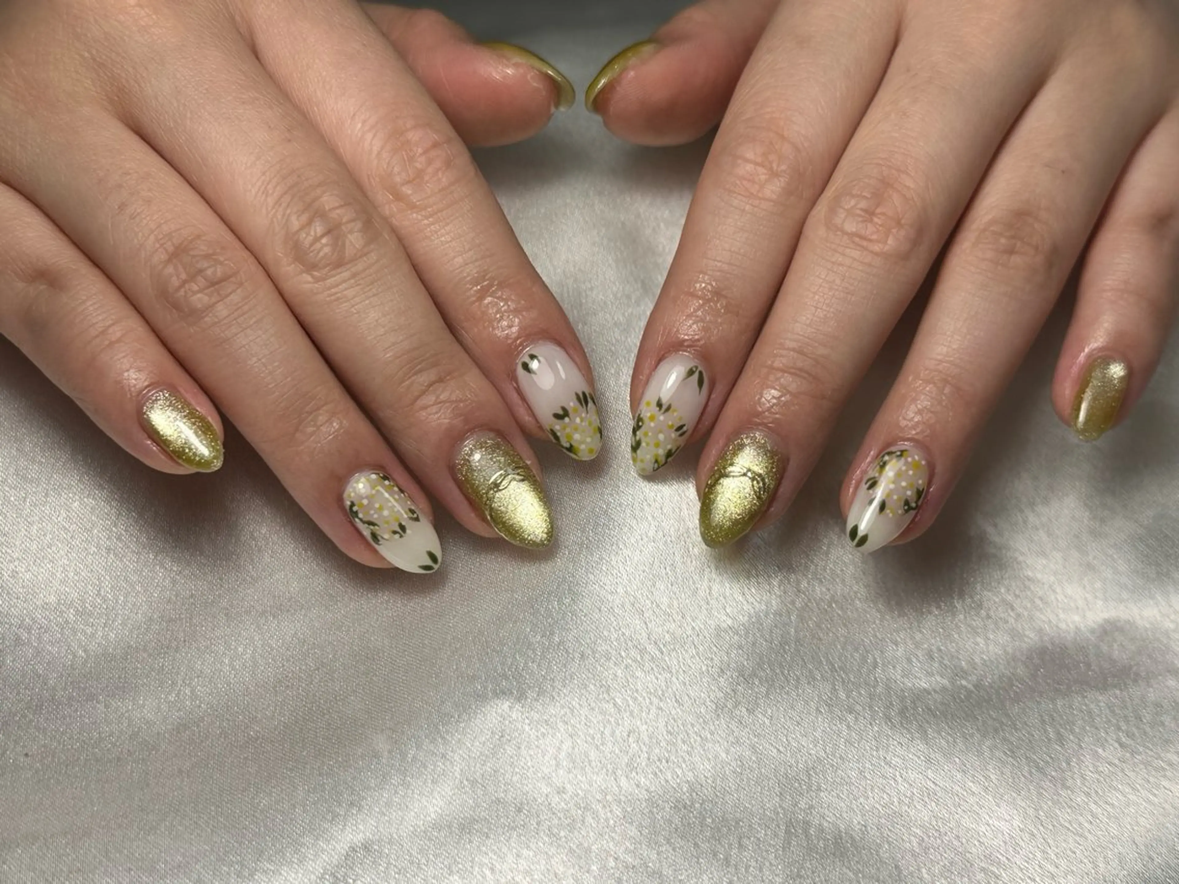 ネイル オーロラネイル 桜ネイル フラワーネイル フットネイル フレンチネイル ハンドネイル kiki nail たまプラーザのネイルデザイン
