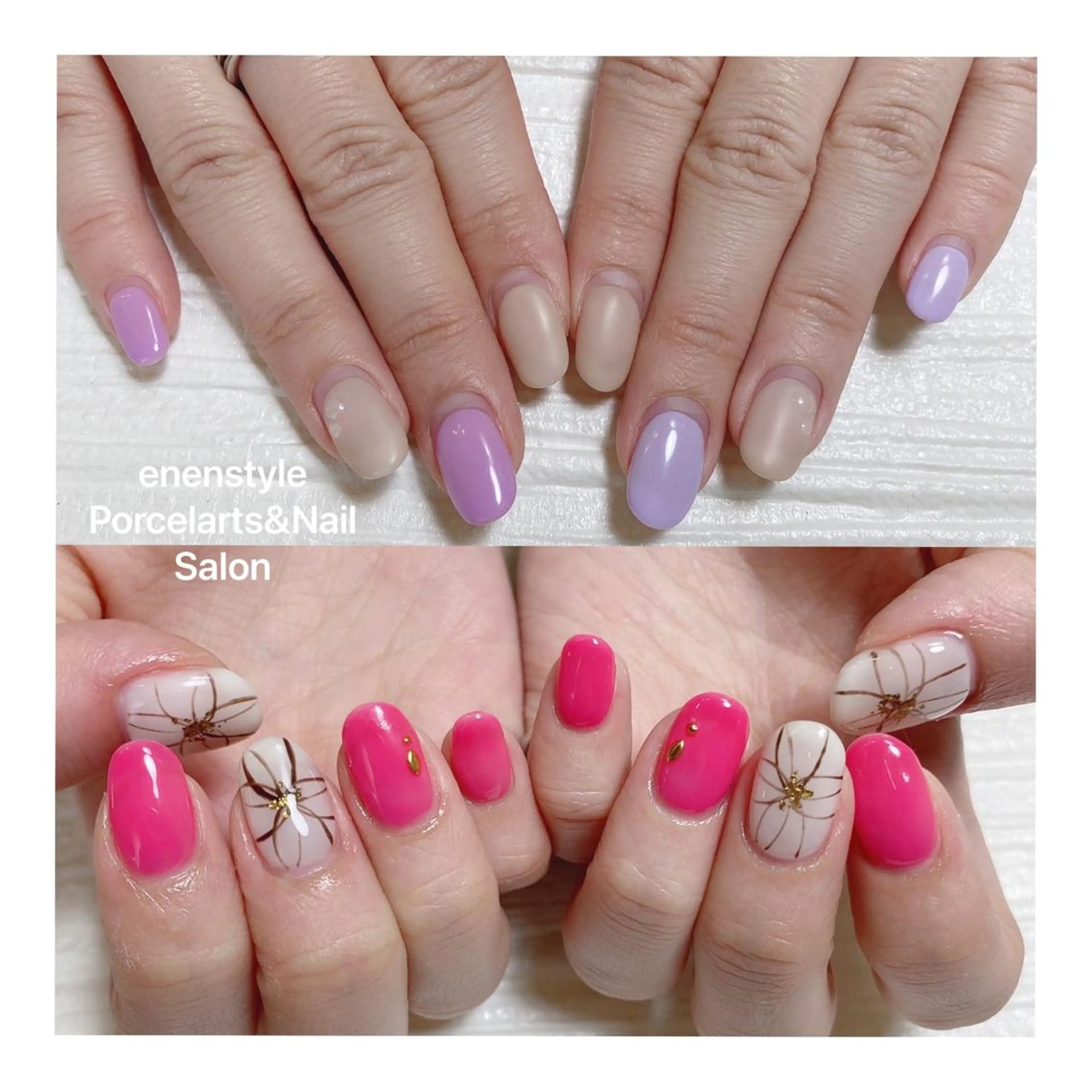 ミディアム ネイル ハンドネイル 👑enen style👑のネイルデザイン