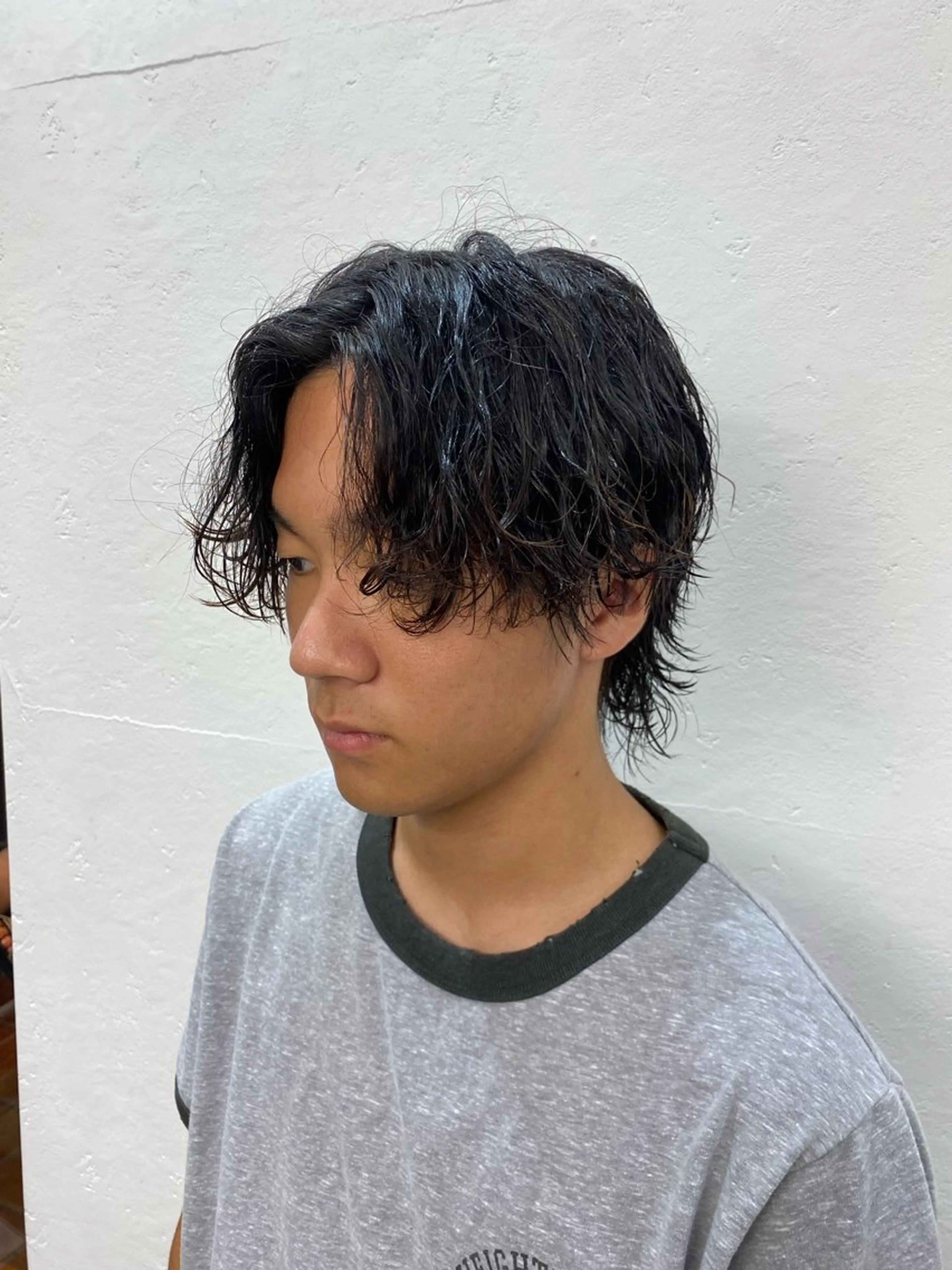 ショート パーマ メンズ カット パーマ トリートメント レイヤーボブ/ 艶カラー/サナ🌼のヘアスタイル