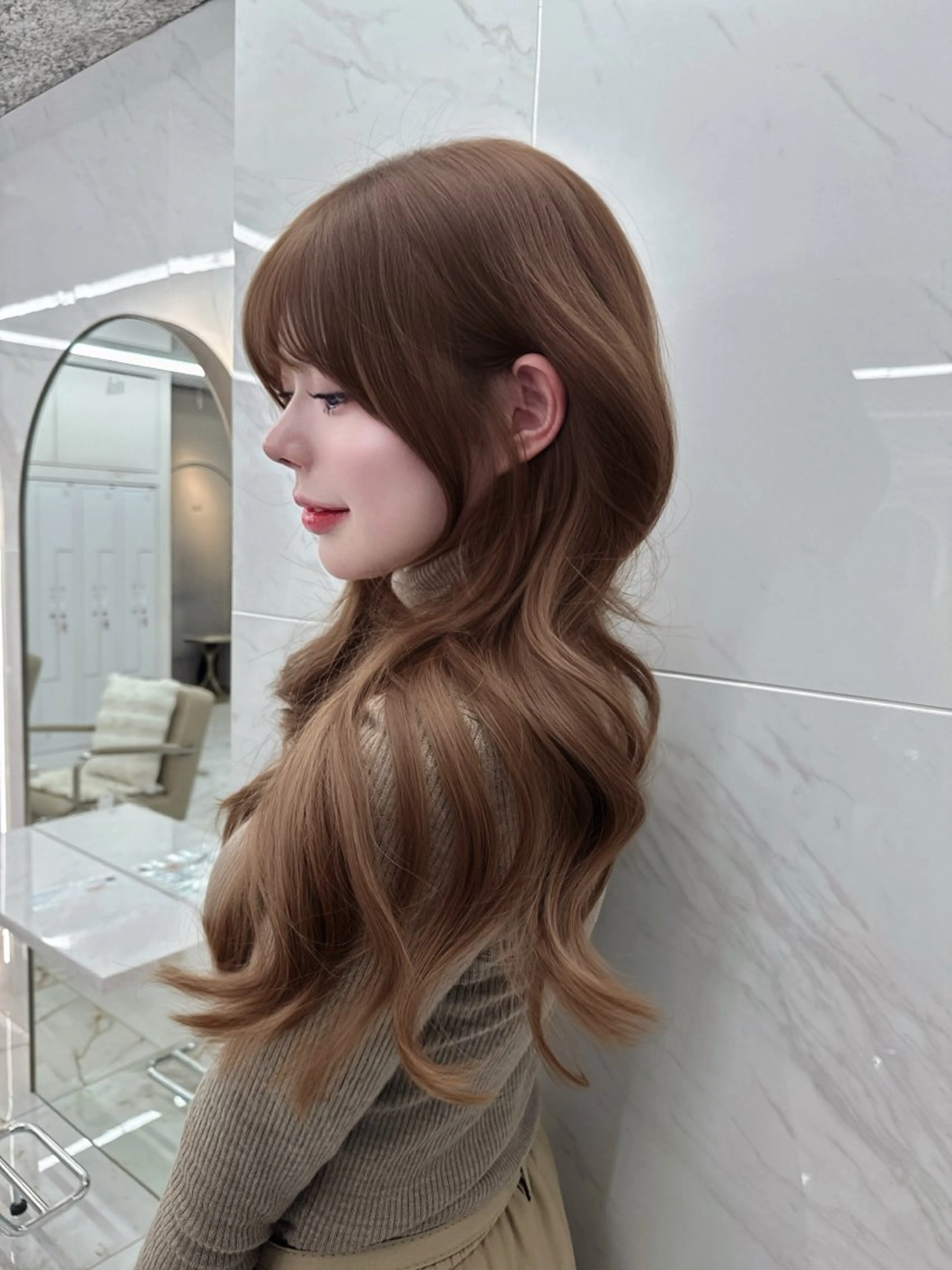 ロング のり🐼顔まわり/ 韓国/レイヤーカットのヘアスタイル