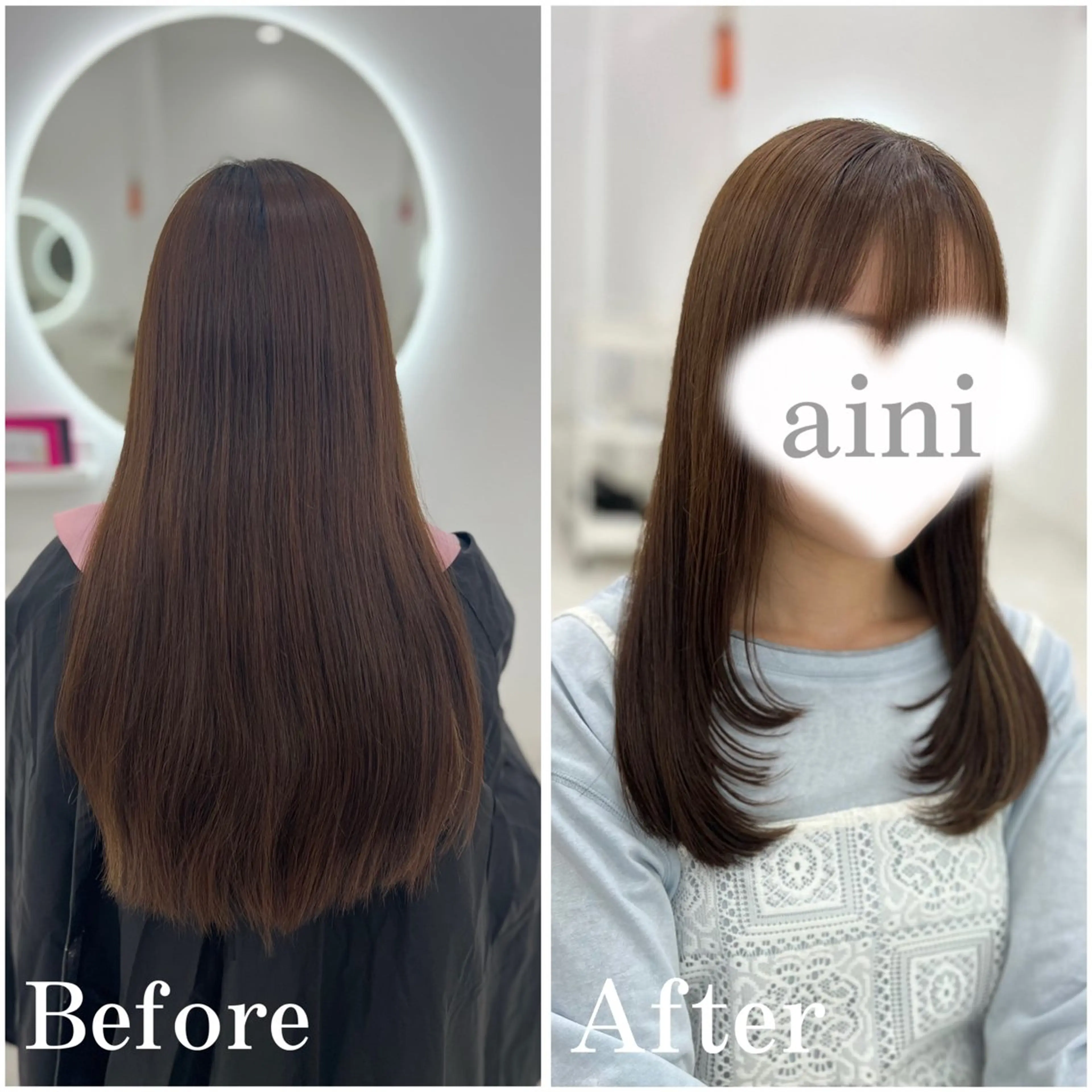 ロング カラー カット ヘアカラー トリートメント ✄﻿aini天王寺 ✄﻿ゆ乃のヘアスタイル
