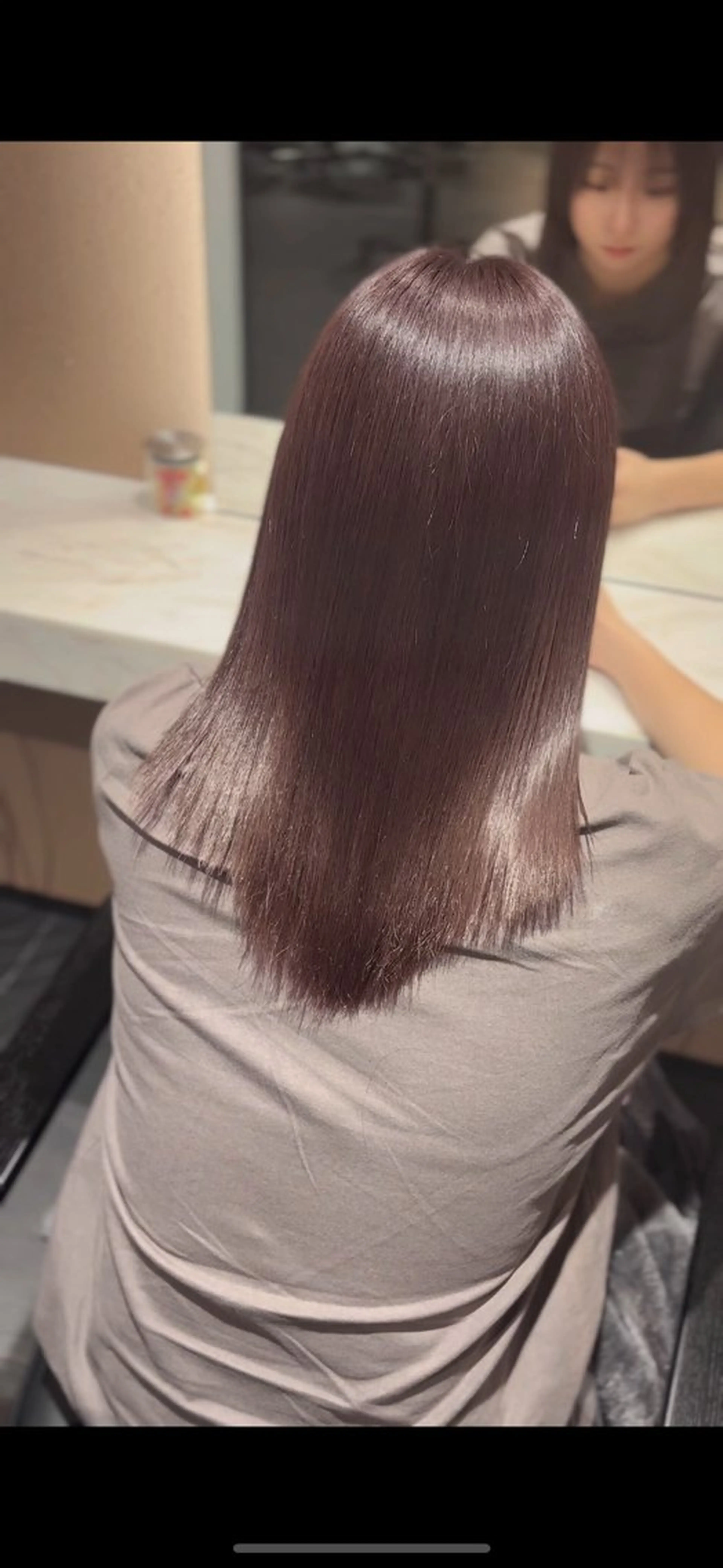 ミディアム カラー レッドカラー ✨髪質改善×レイヤー ボブカットきり✨のヘアスタイル