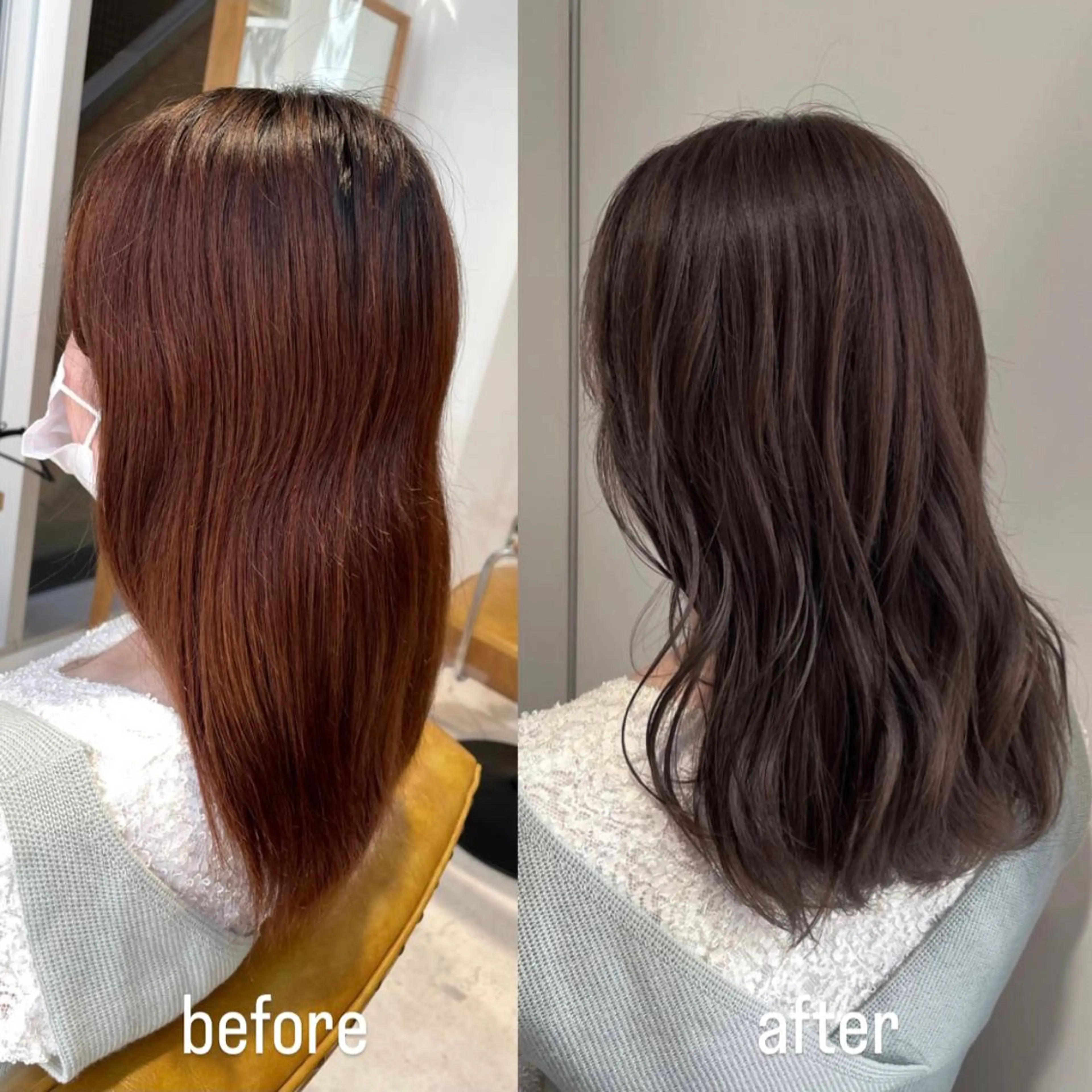 セミロング カラー カット ヘアカラー トリートメント ヘッドスパ noa ☪︎のヘアスタイル