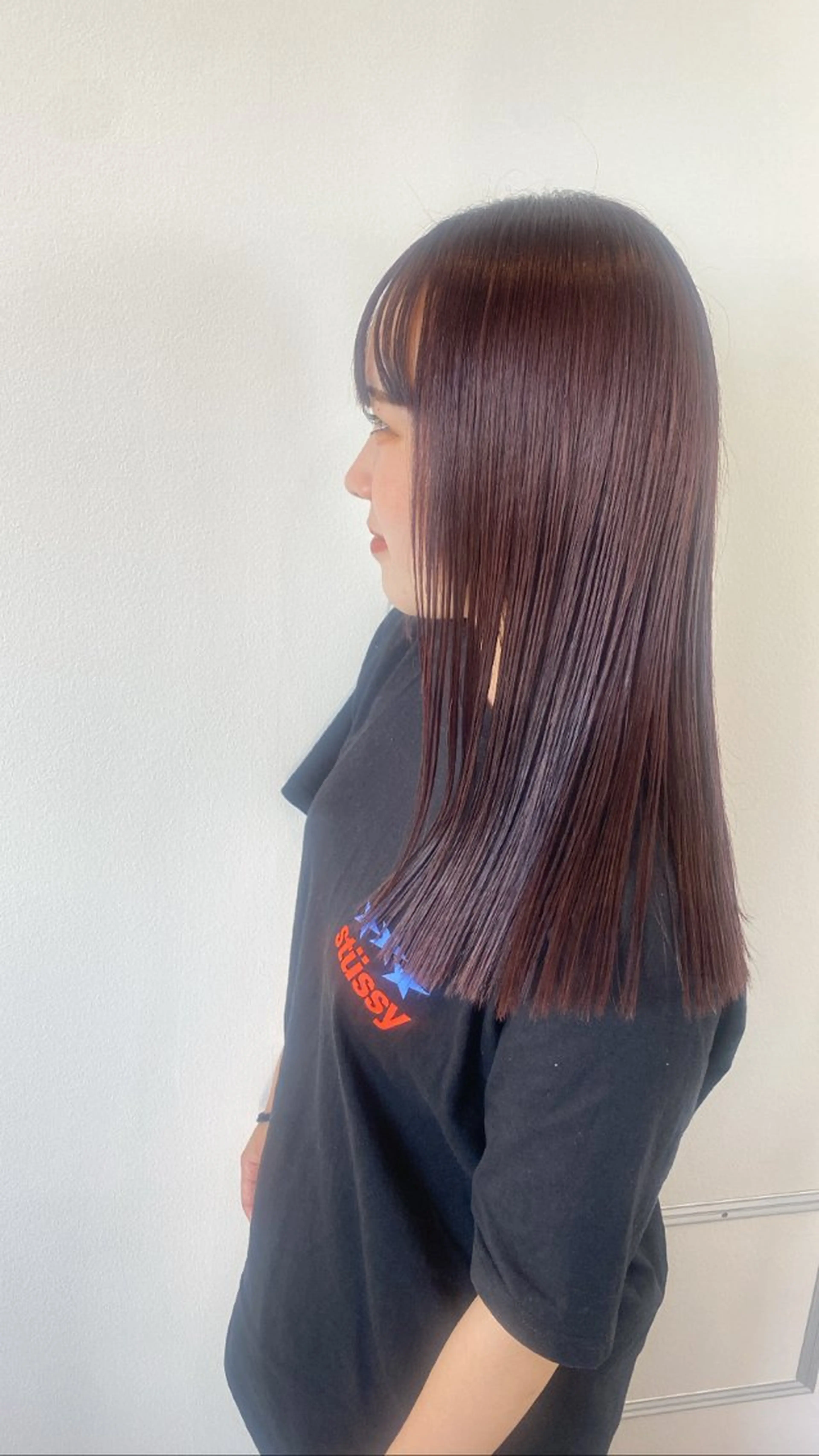 セミロング カラー Agu peachのヘアスタイル