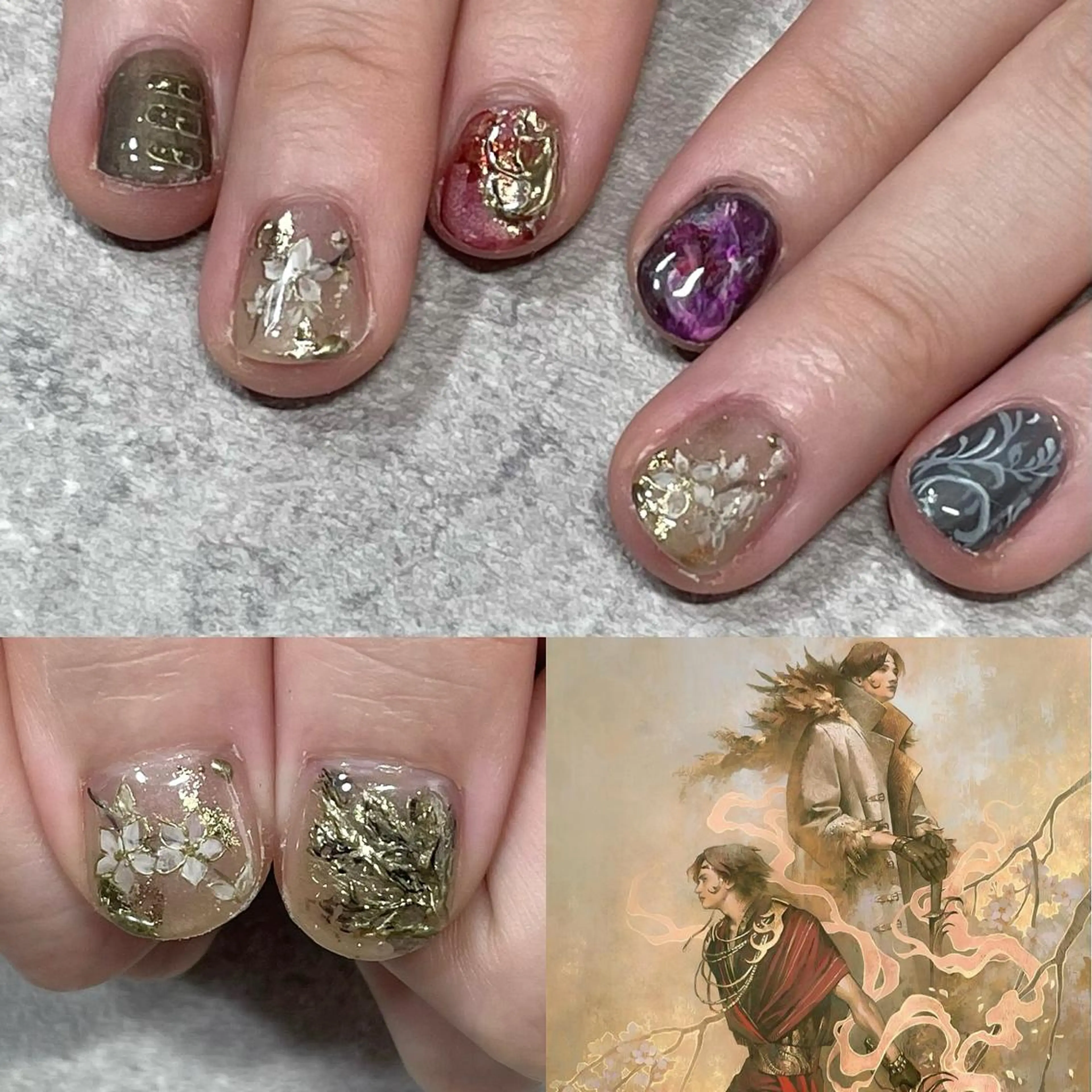 ネイル ジェルネイル スクエアネイル 東 千夏のネイルデザイン