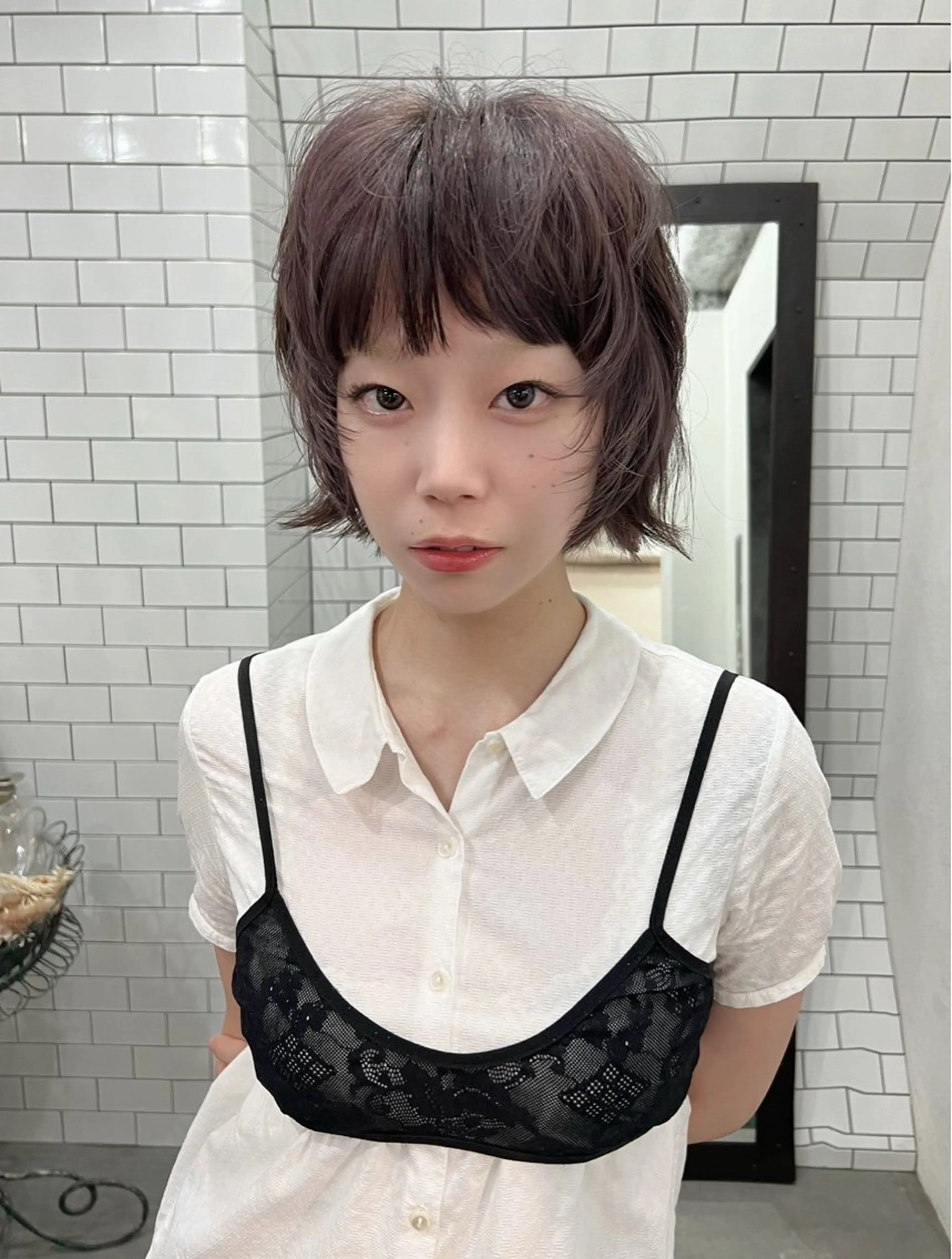 ショート カット 紙屋町ショート /ボブ　パーマ河内蓮のヘアスタイル