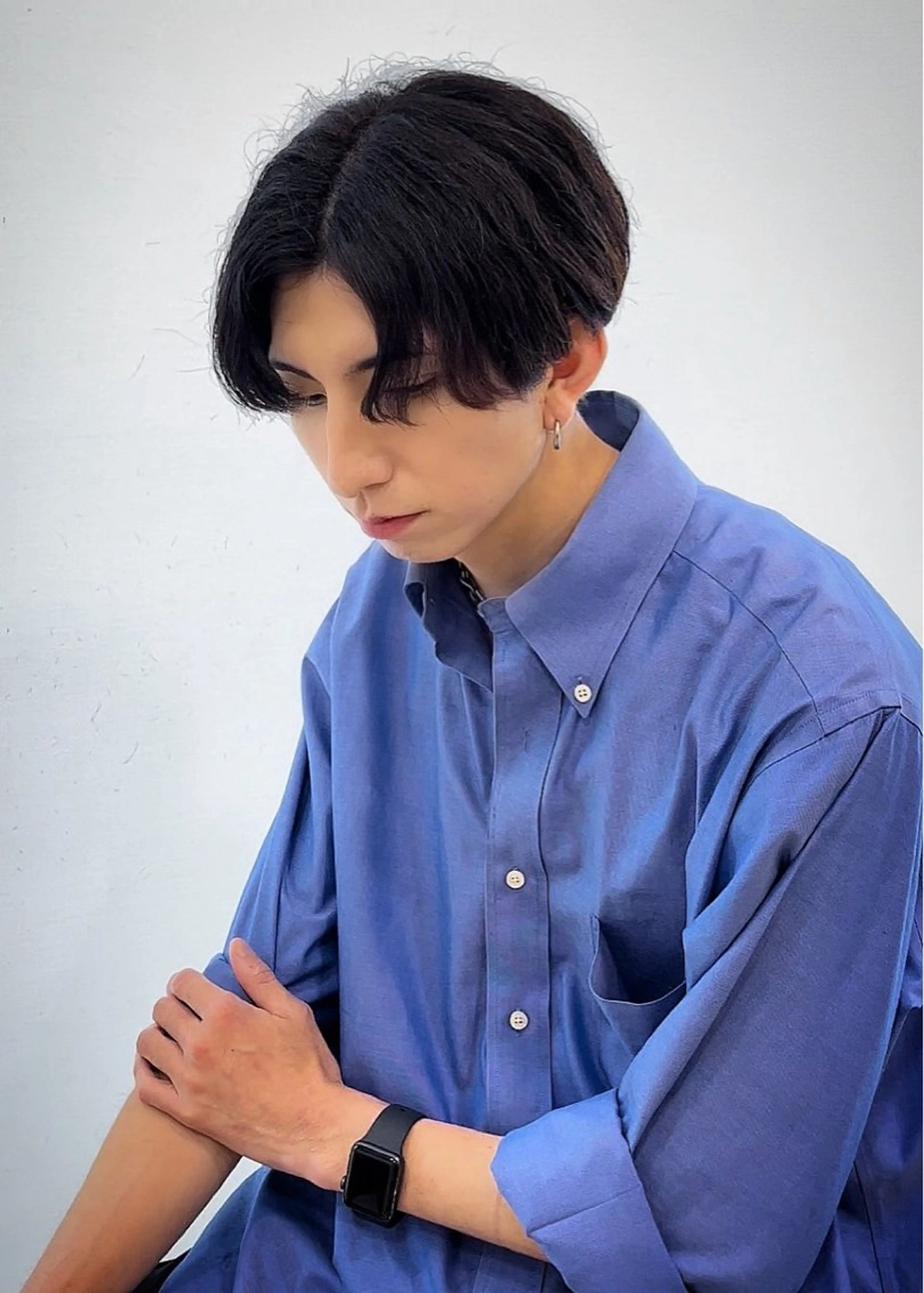 ショート パーマ メンズ センターパート メンズパーマ masahiro 波巻きシャドウパーマのヘアスタイル