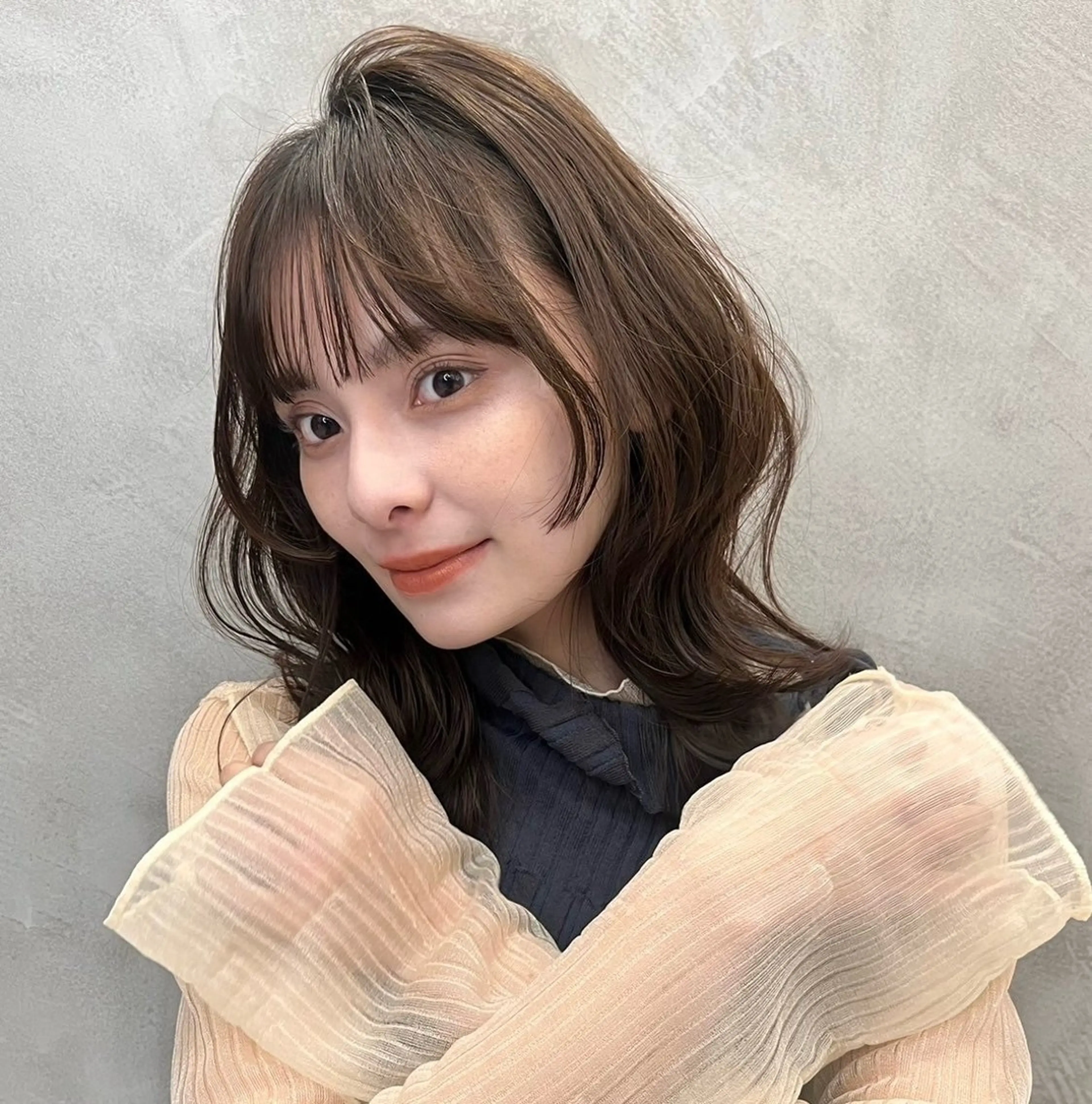 ミディアム くびれヘア 巻ける縮毛矯正/ボブ 小顔カット大和田拓夢のヘアスタイル