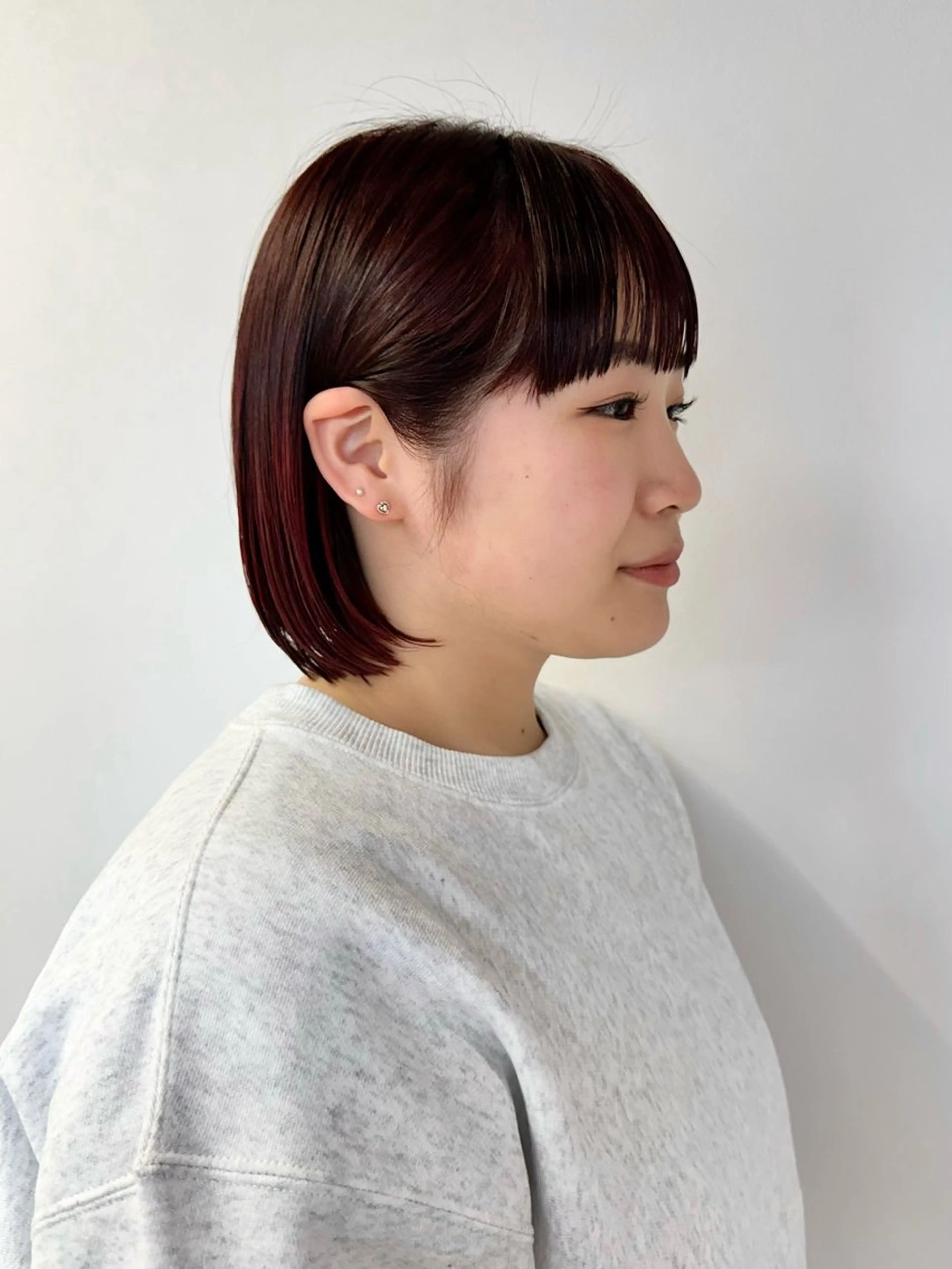 ショート ボブ カット ヘアカラー トリートメント 山本 菜月のヘアスタイル