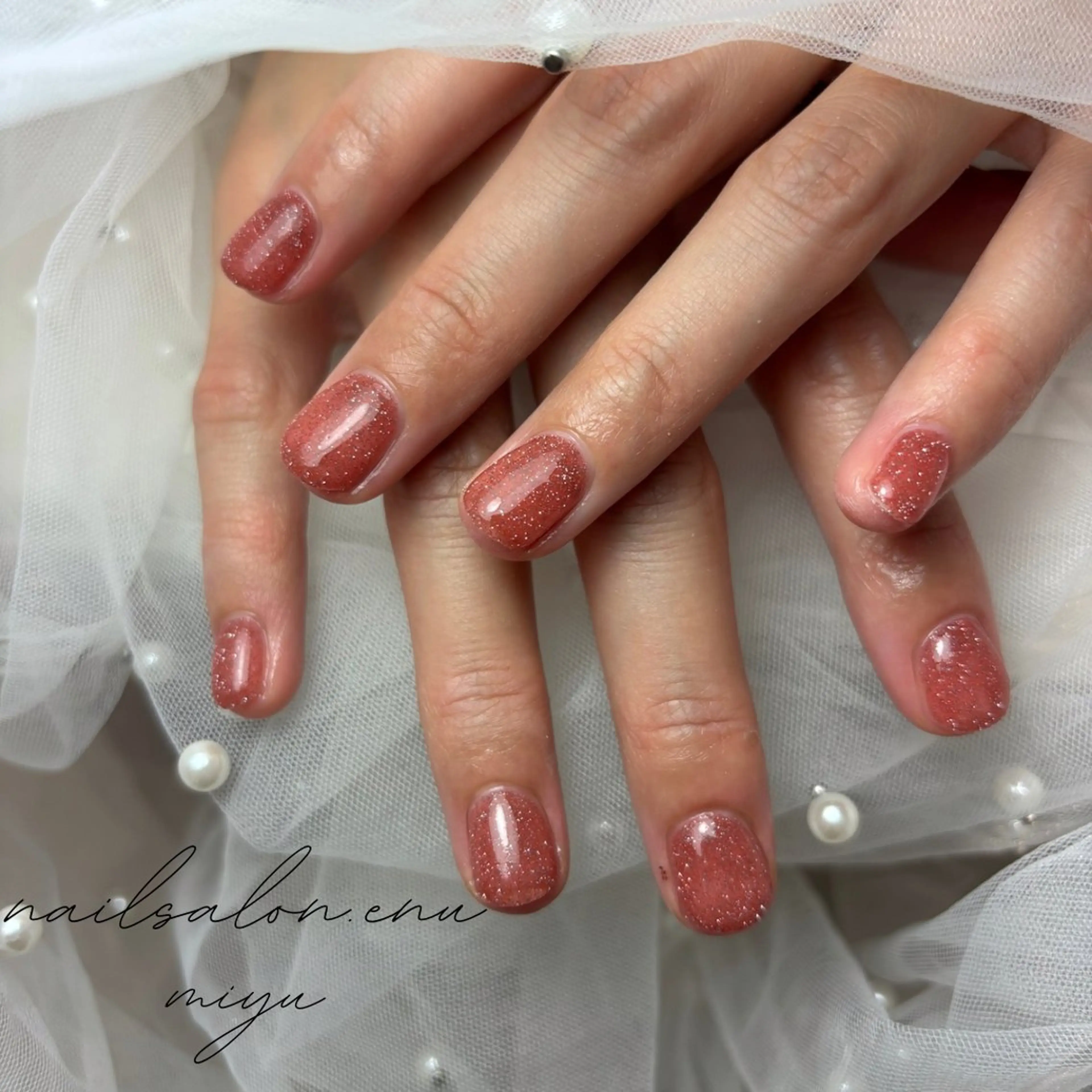 ネイル フラッシュネイル ワンカラーネイル nailsalon enu.　miyuのネイルデザイン