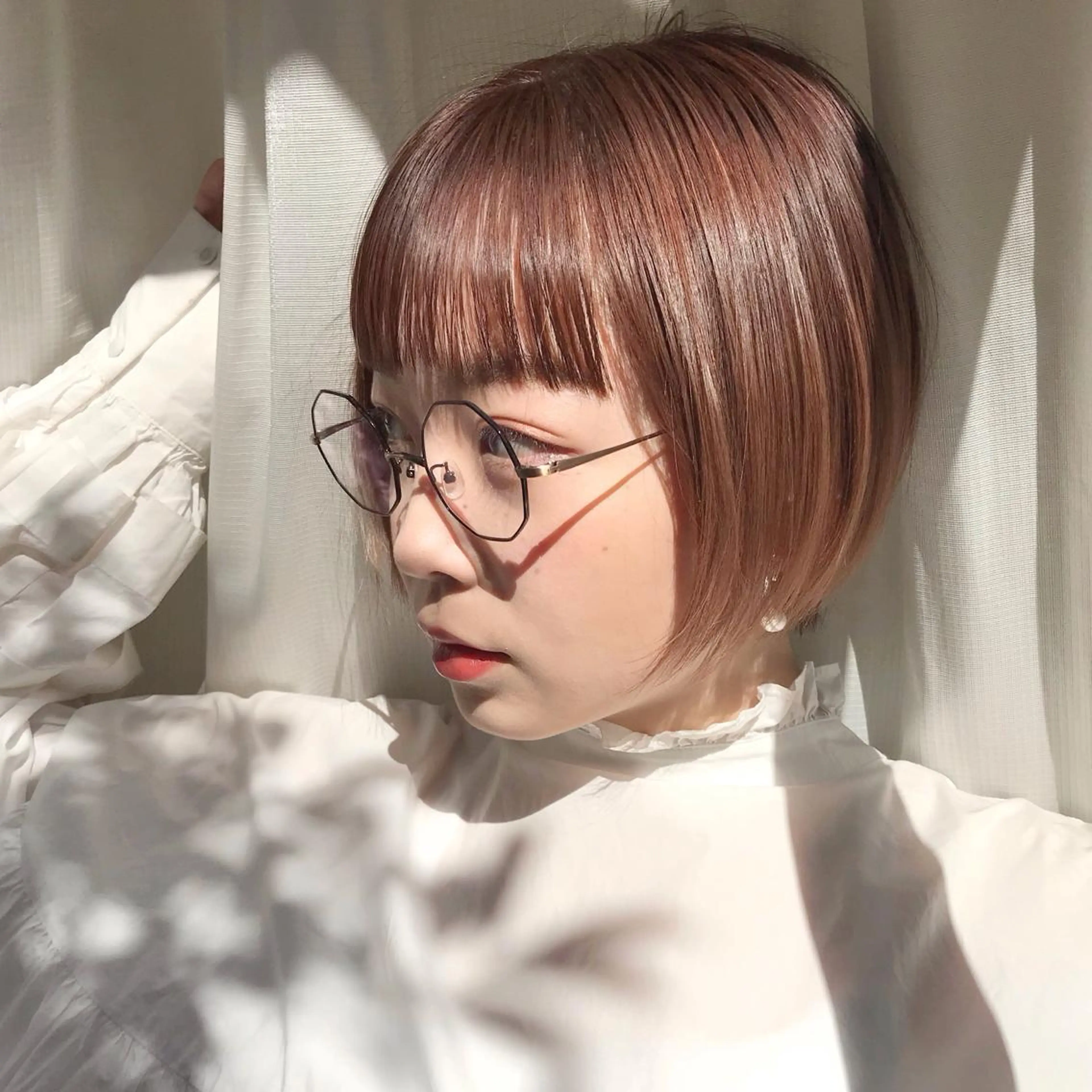 ショート カラー ショートボブ ベージュカラー モカベージュ ボブ ショートヘア レイヤー/大人ボブ 渡邉【日吉美容室】のヘアスタイル