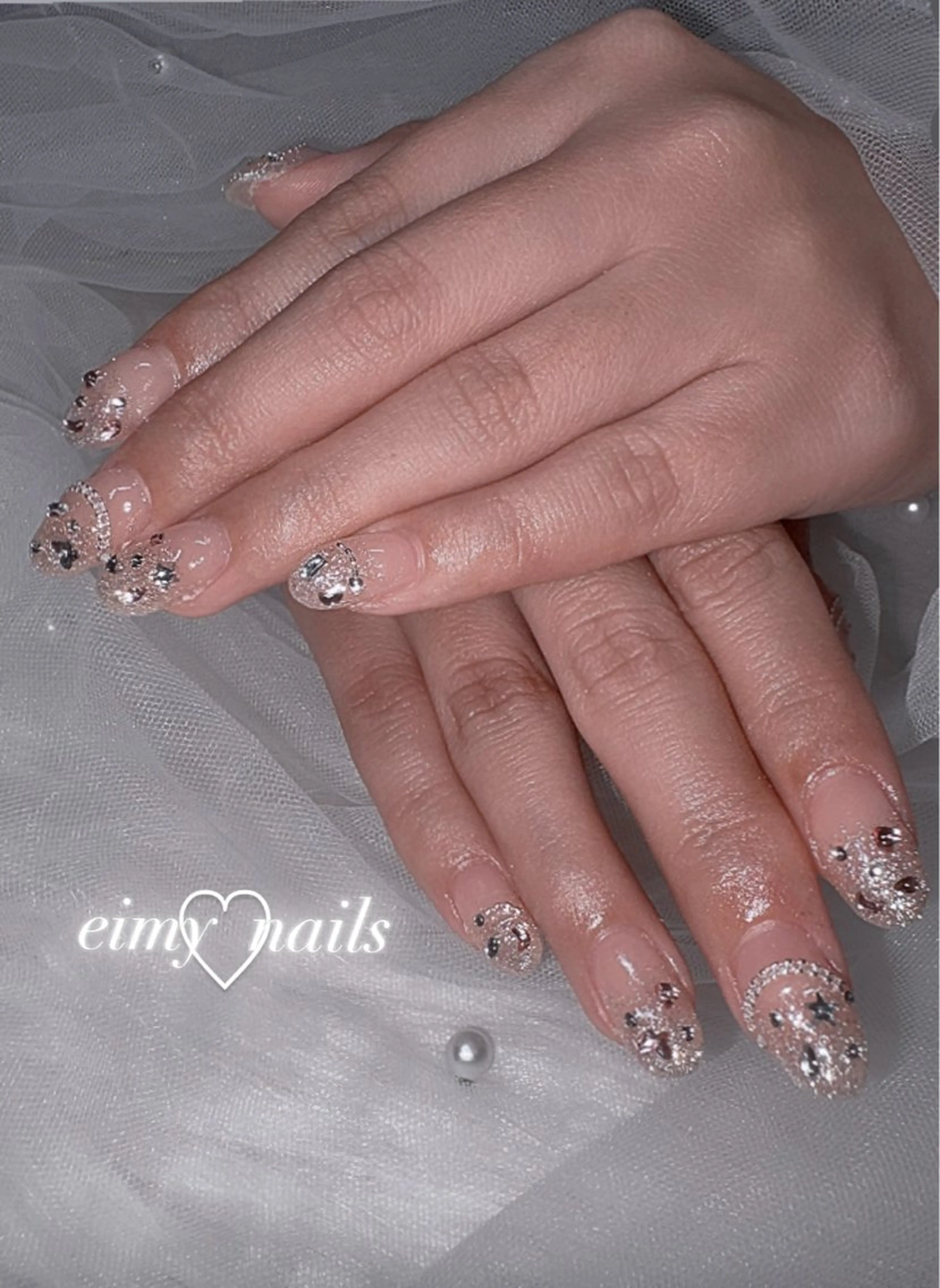 ネイル フラッシュネイル グラデーション 韓国ネイル ラメ(グリッター) ワンホンネイル ハンドネイル eimy nails♡のネイルデザイン