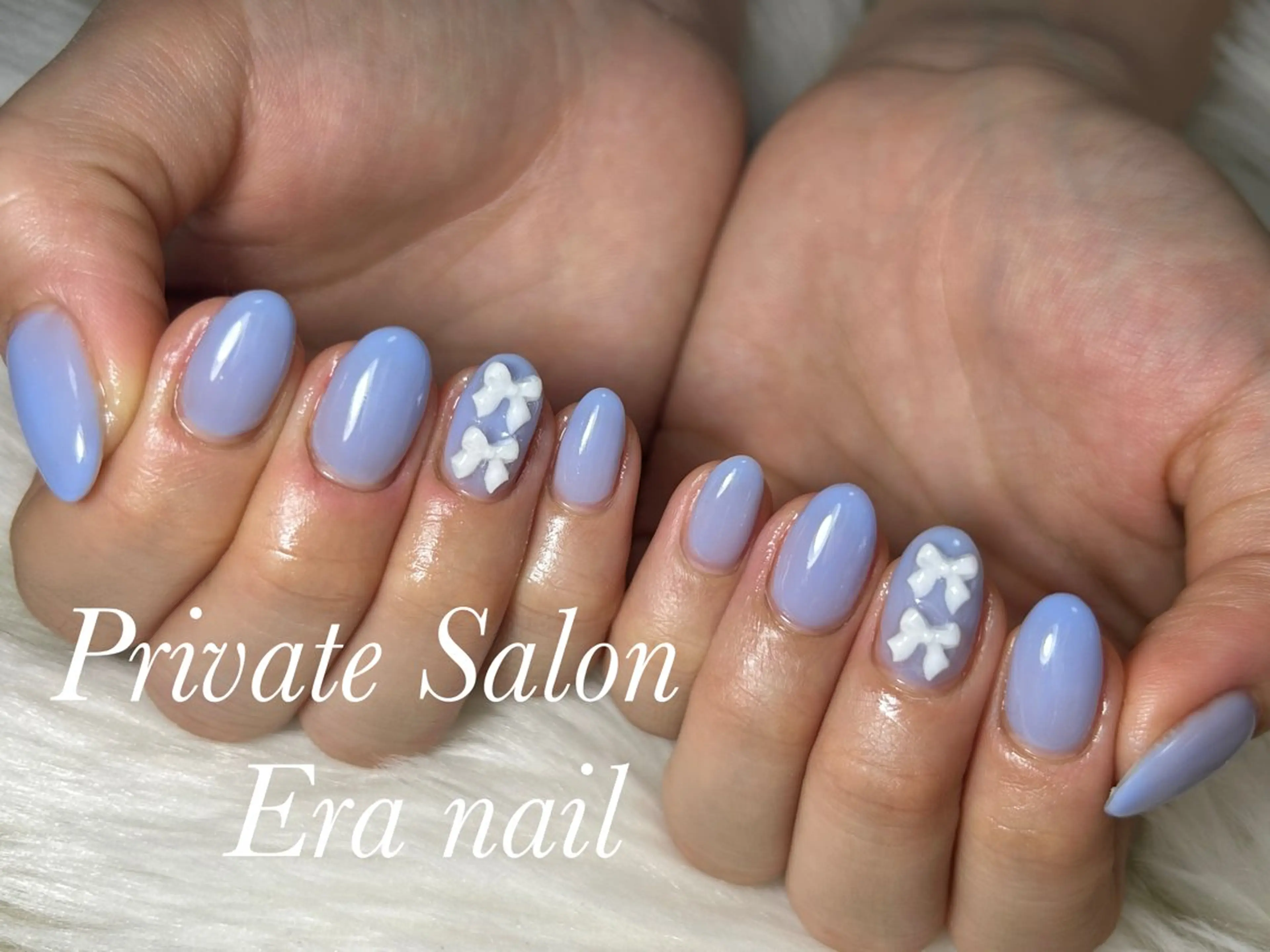 ネイル ワンカラーネイル リボン ハンドネイル Era nailのネイルデザイン