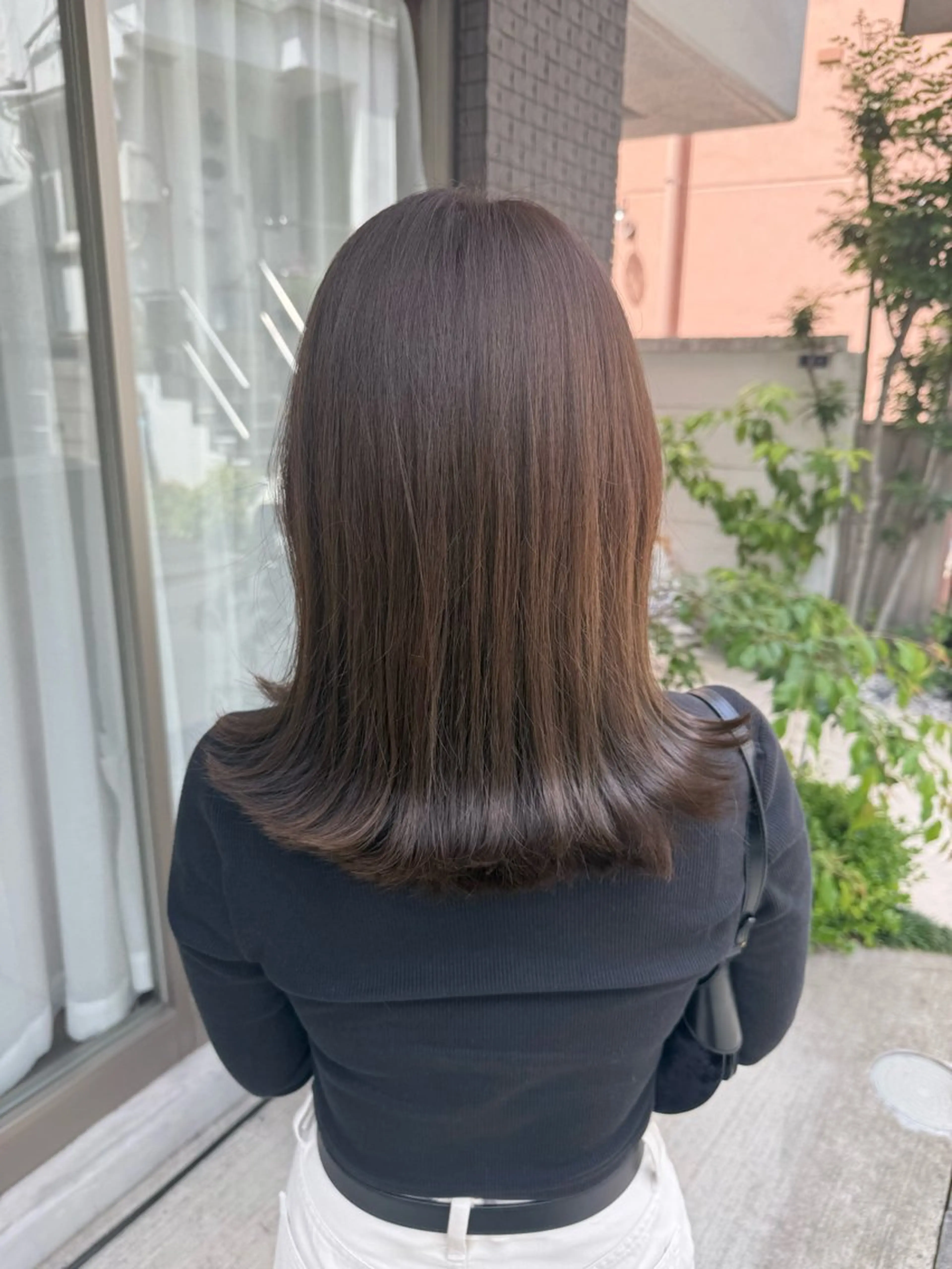 ミディアム カラー ベージュカラー グレージュ/レイヤー /韓国ヘア/RISAのヘアスタイル